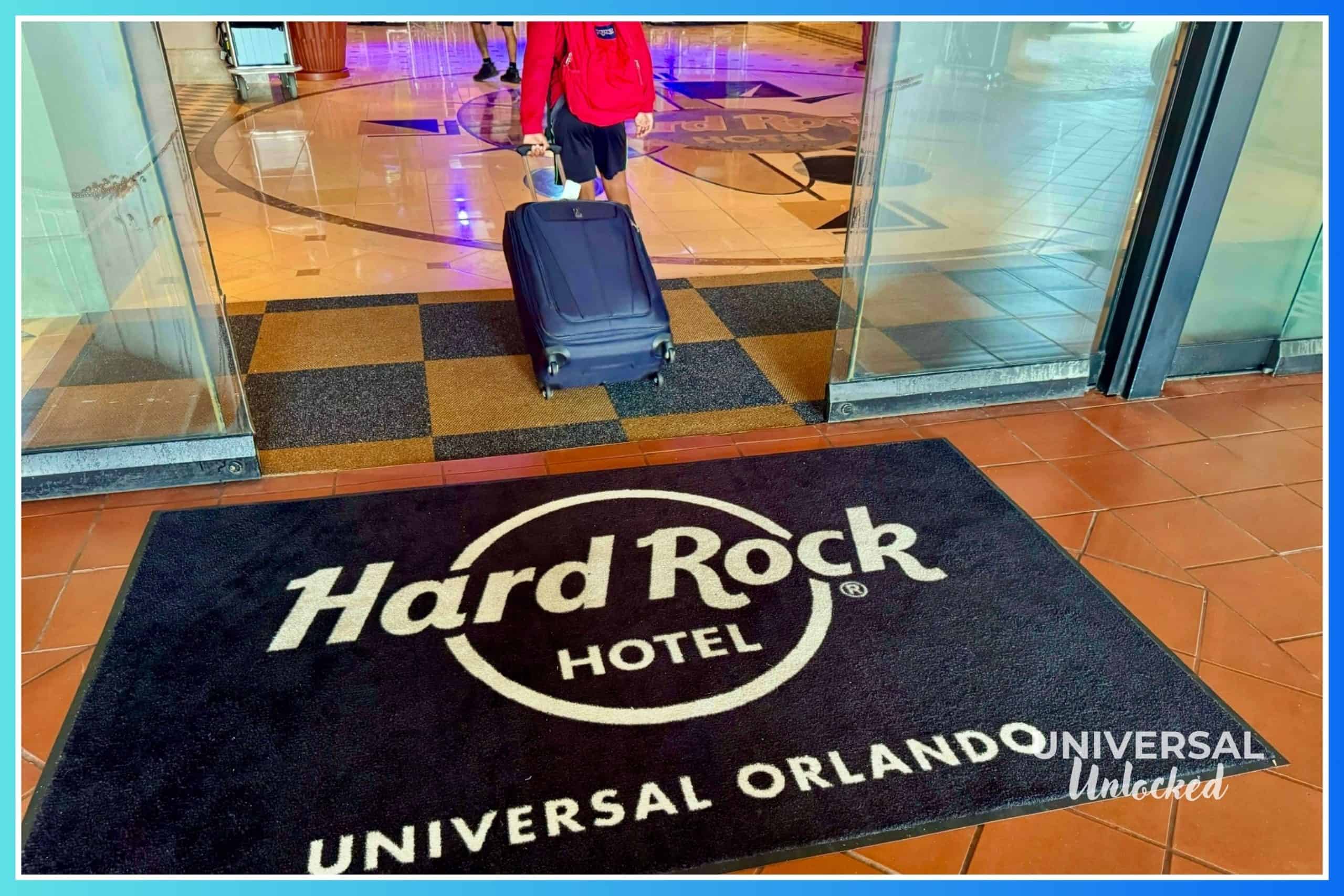 The Unlocked Child walking his suitcase into the Hard Rock Hotel Orlando