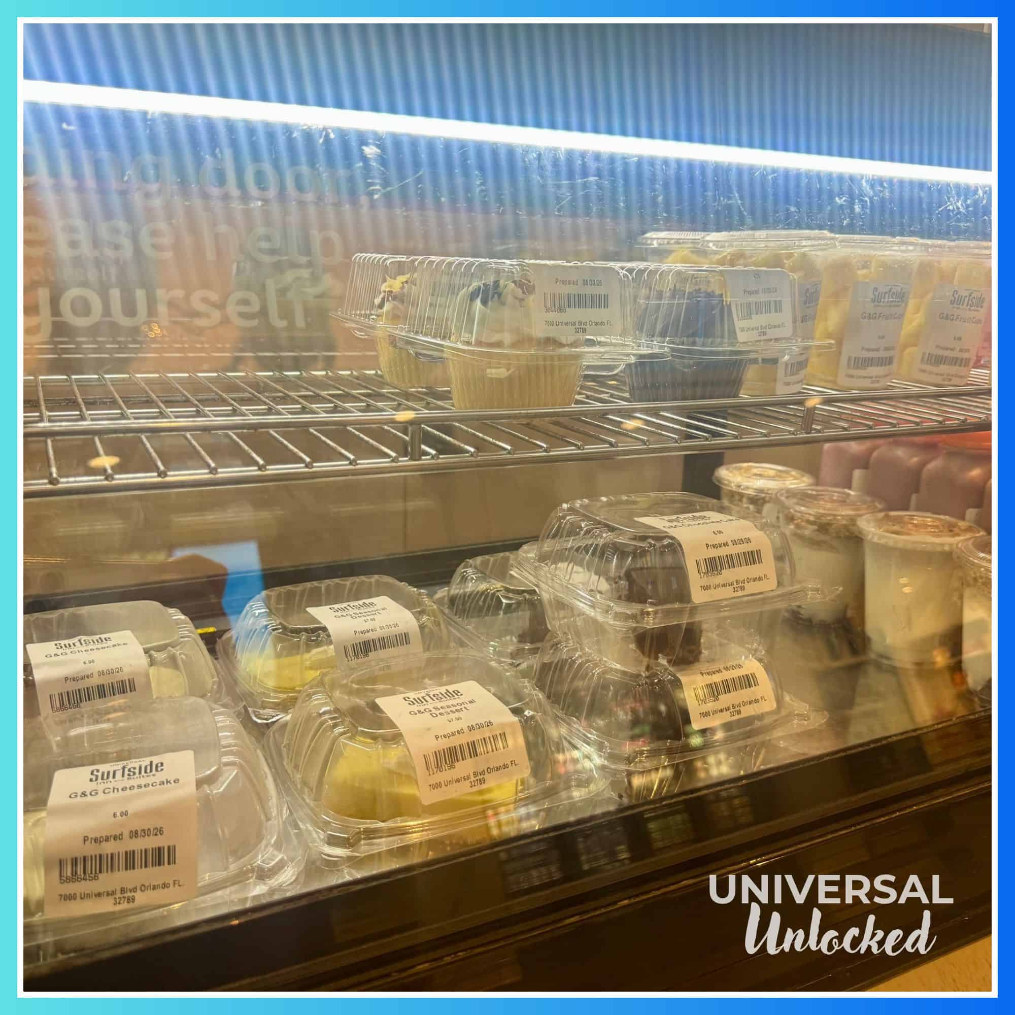 Dessert fridge at Beach Break Cafe