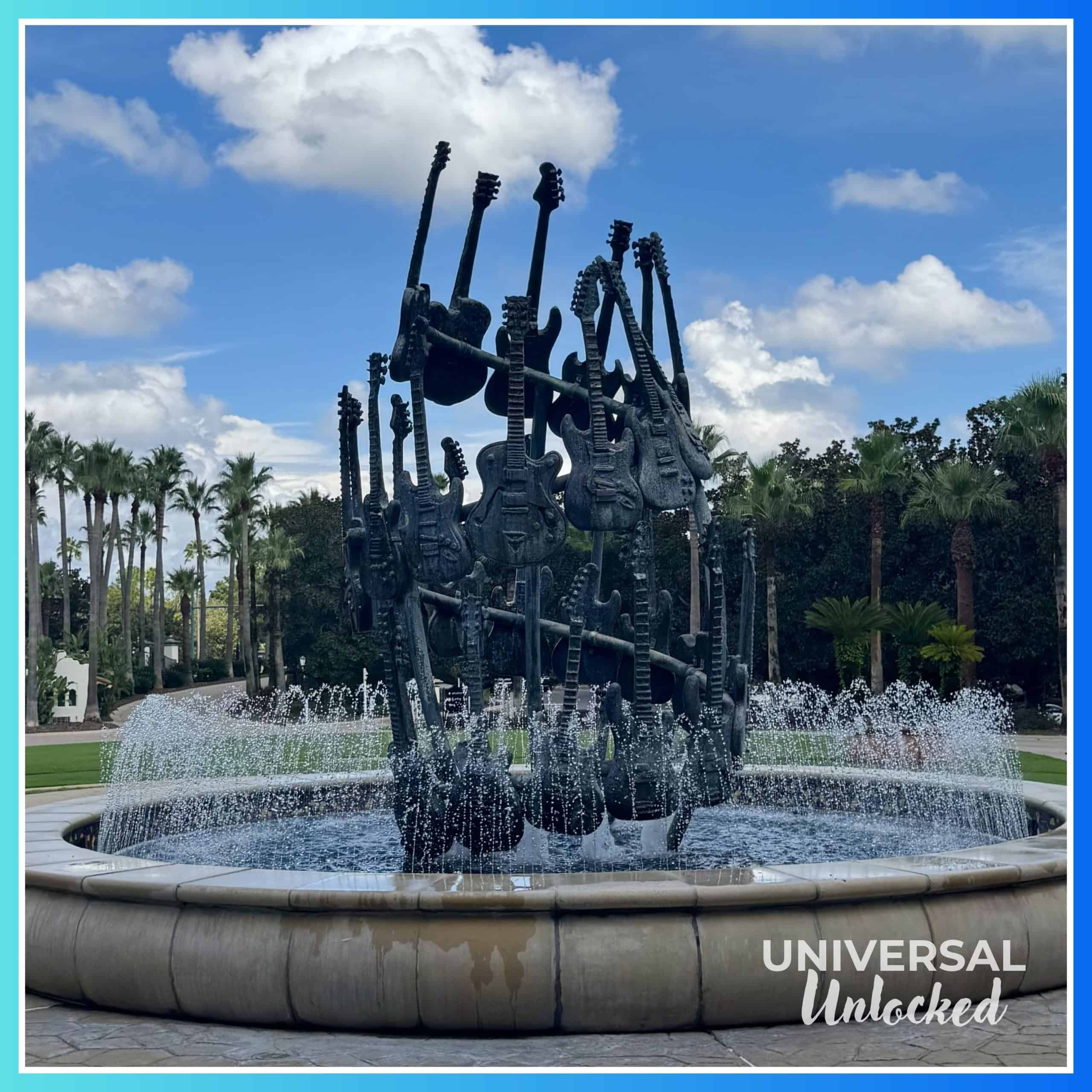 Fountain in front of the Hard Rock Hotel Orlando