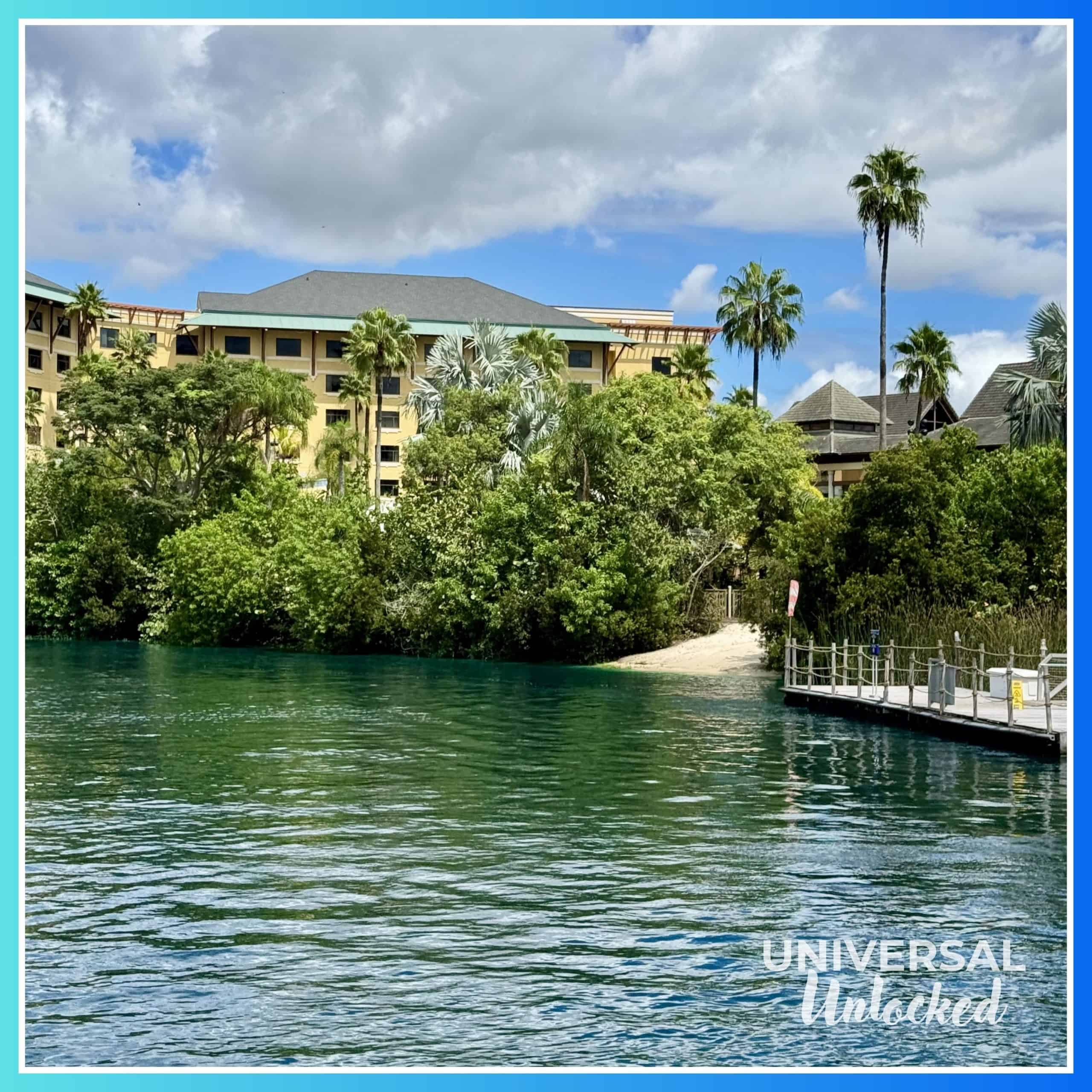 View of Loews Royal Pacific Resort from the Universal Orlando River