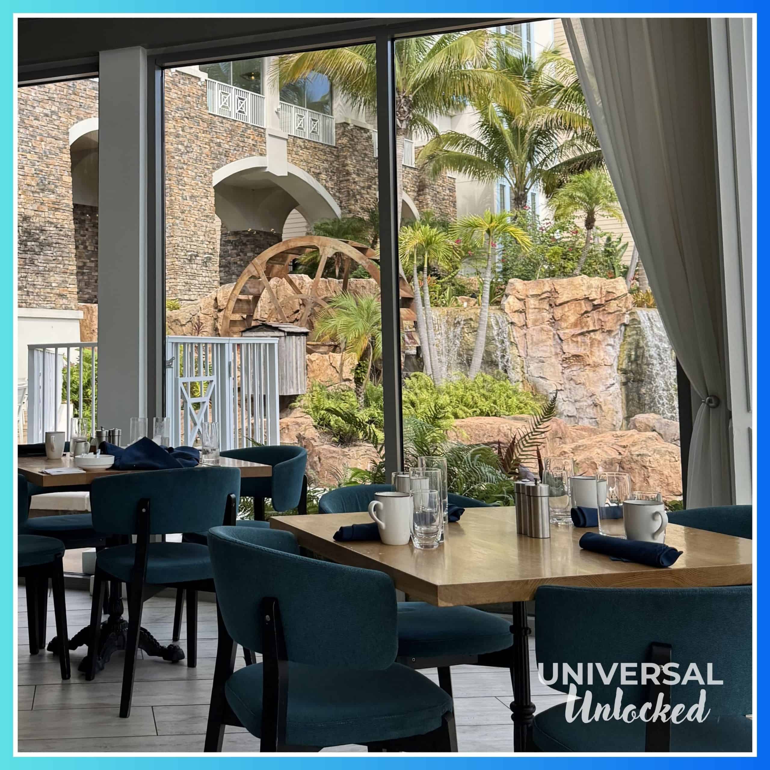 View of the (Sapphire) water falls outside Amatista Cookhouse