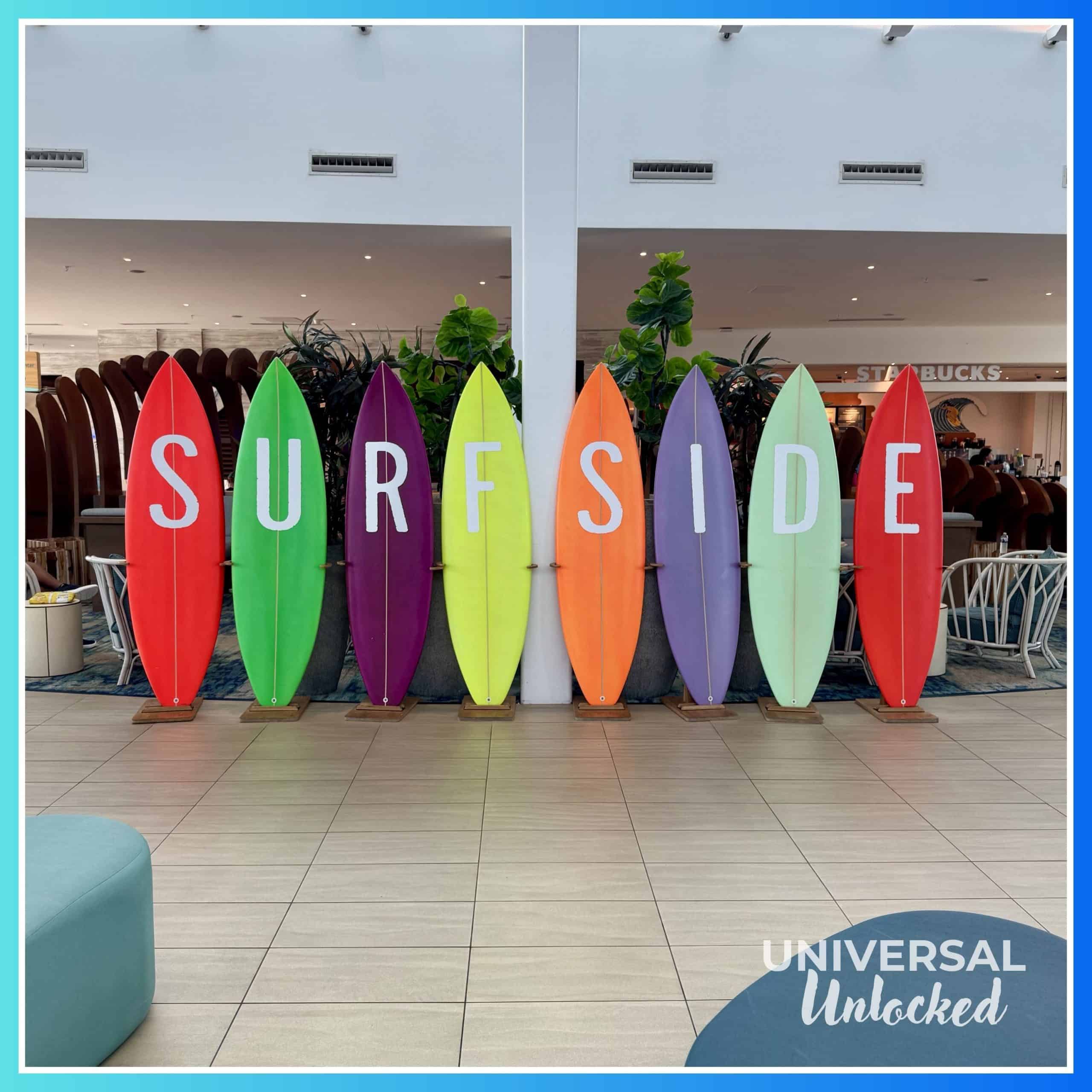 Iconic lobby sign at Surfside Inn and Suites