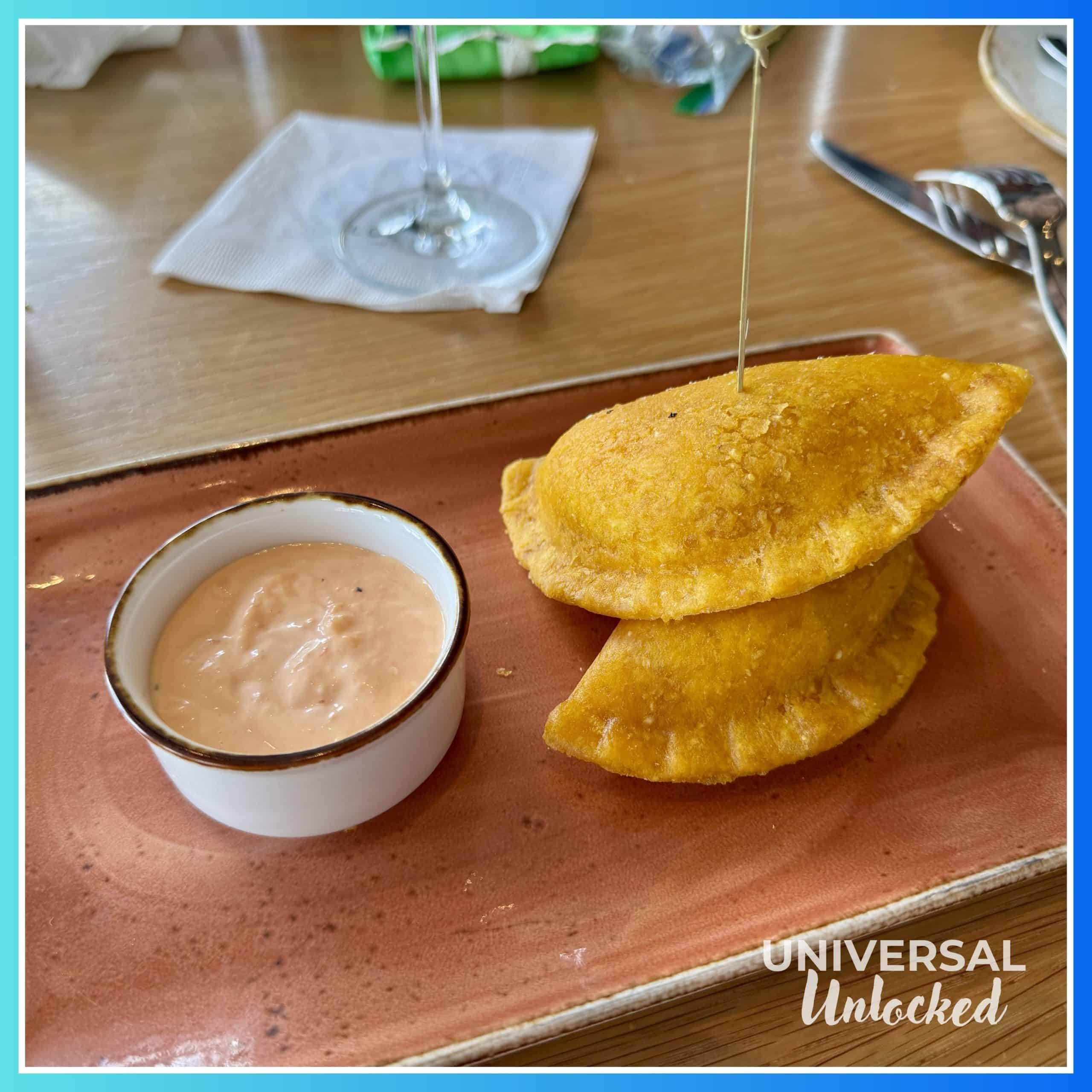 Gluten free Ancho Chile Chicken Empanadas at Amatista Cookhouse