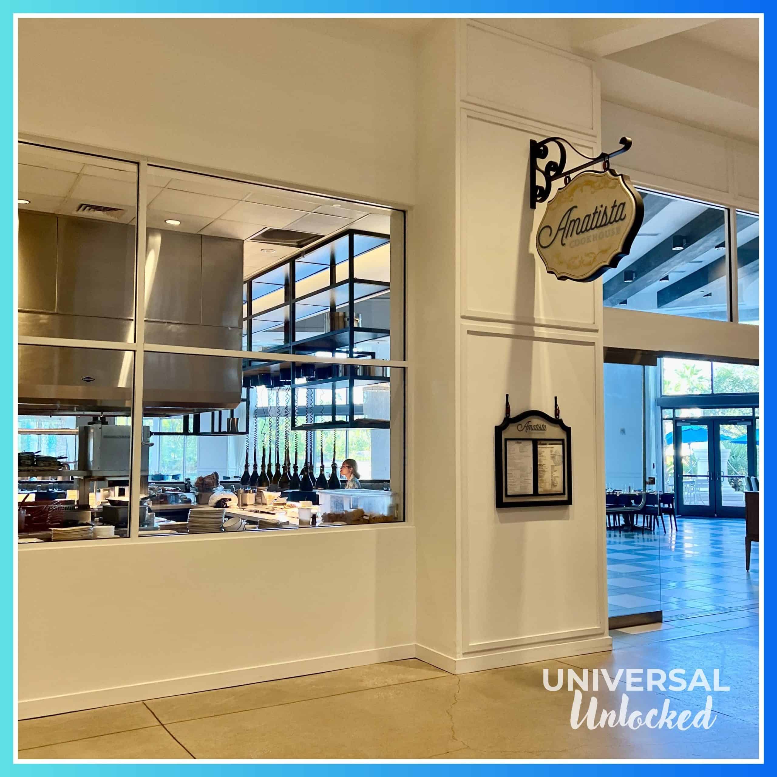Entrance to Amatista Cookhouse at Loews Sapphire Falls Resort
