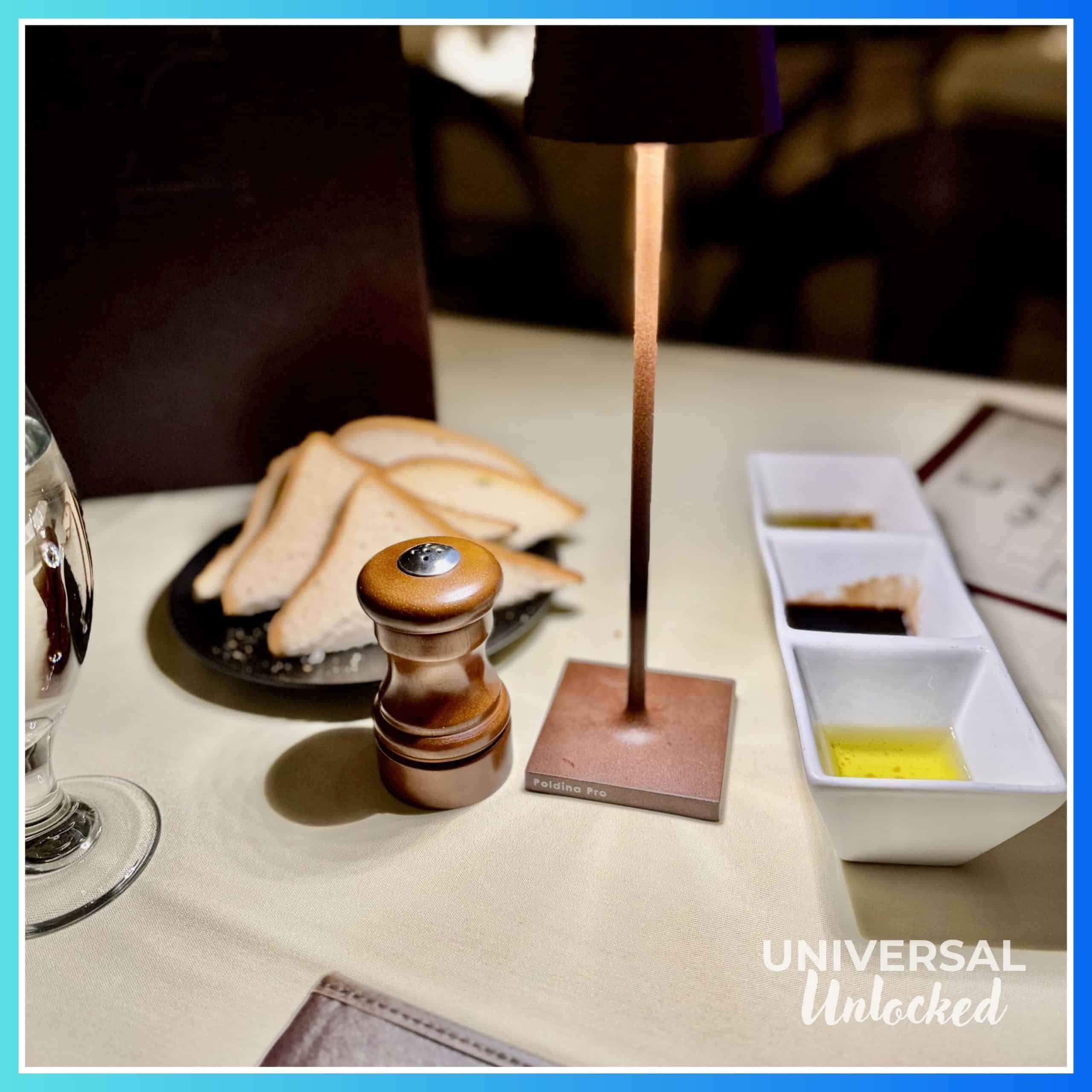 Gluten free bread appetizer at BICE