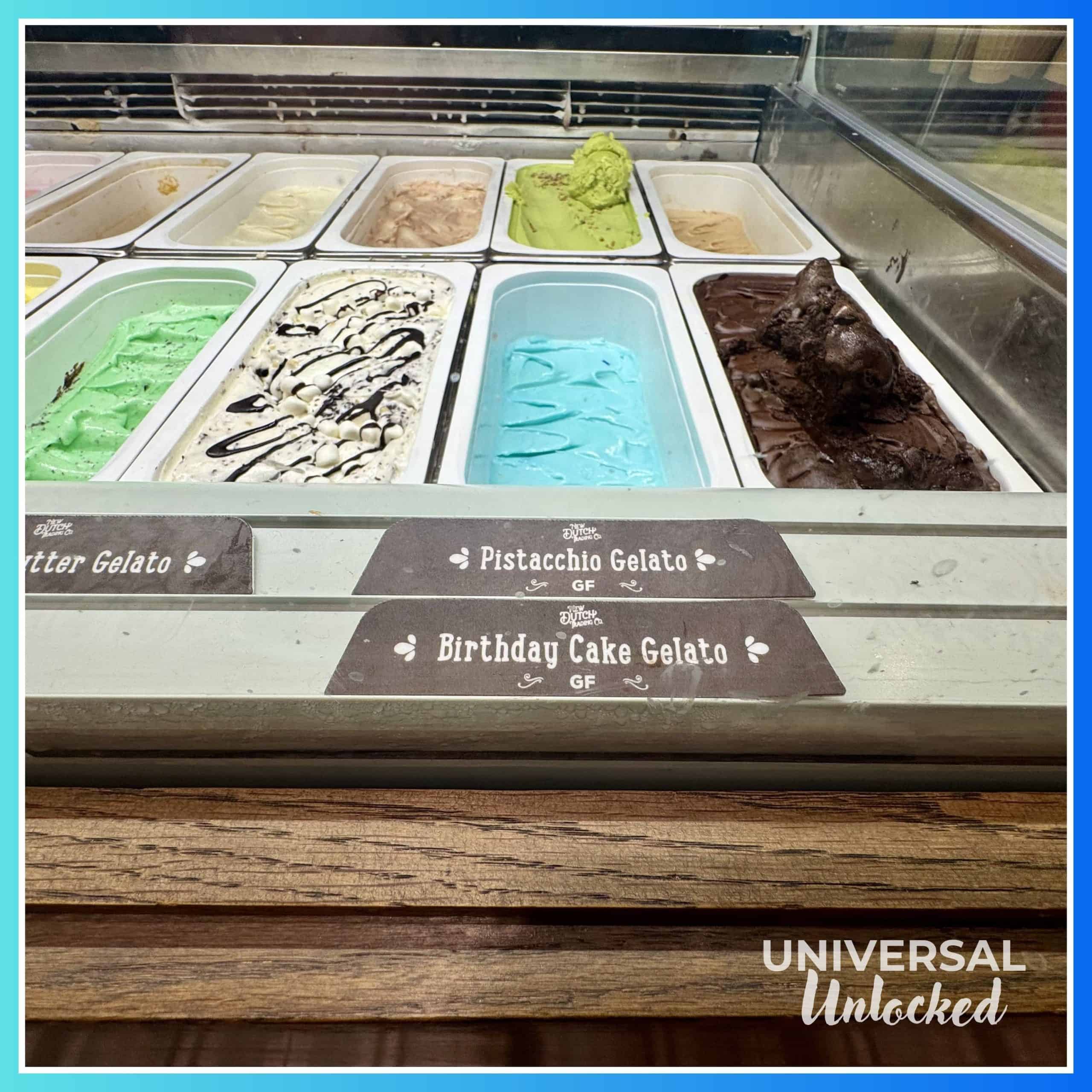 Gluten free gelato at the New Dutch Trading Co.