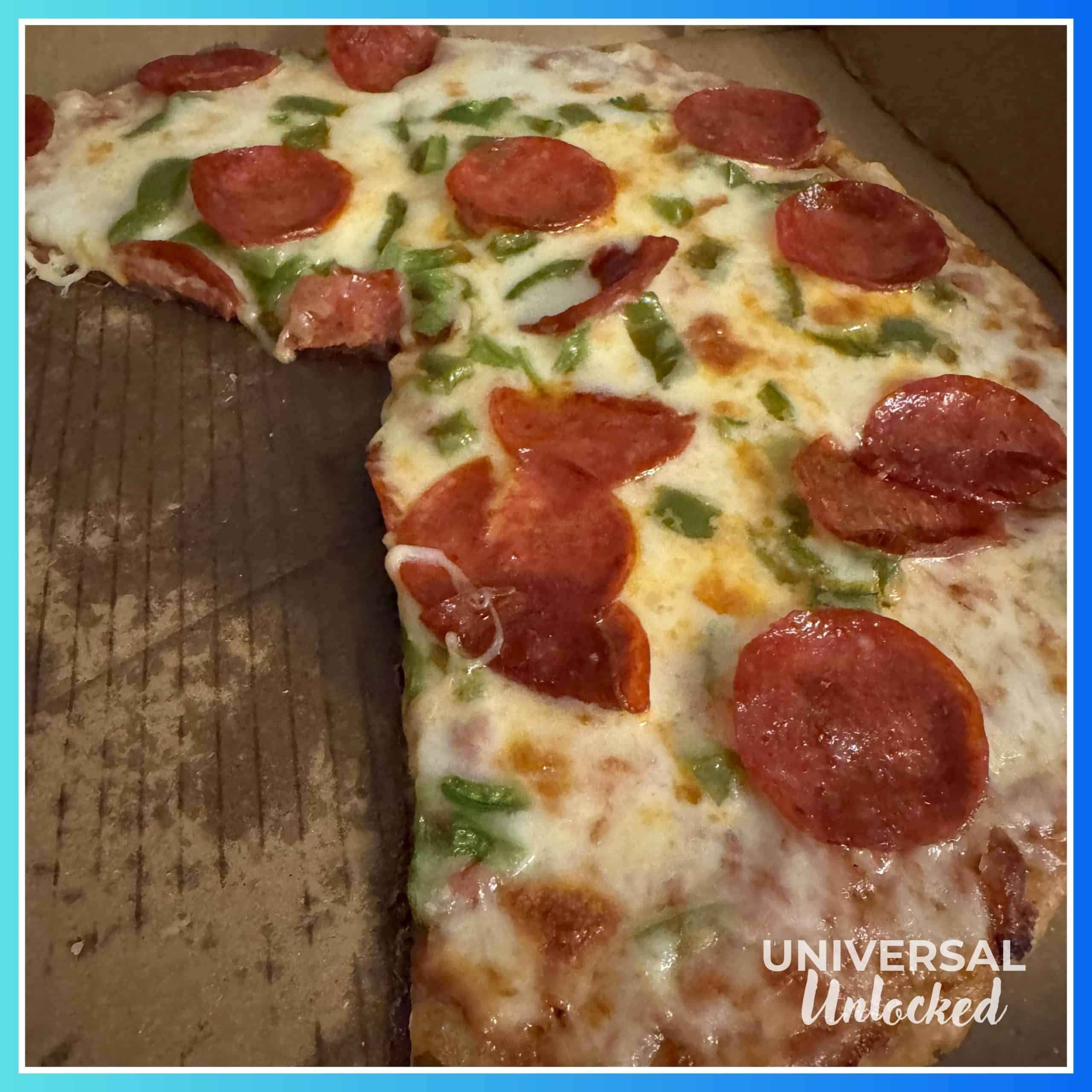Gluten free pizza from Sapphire Falls room service