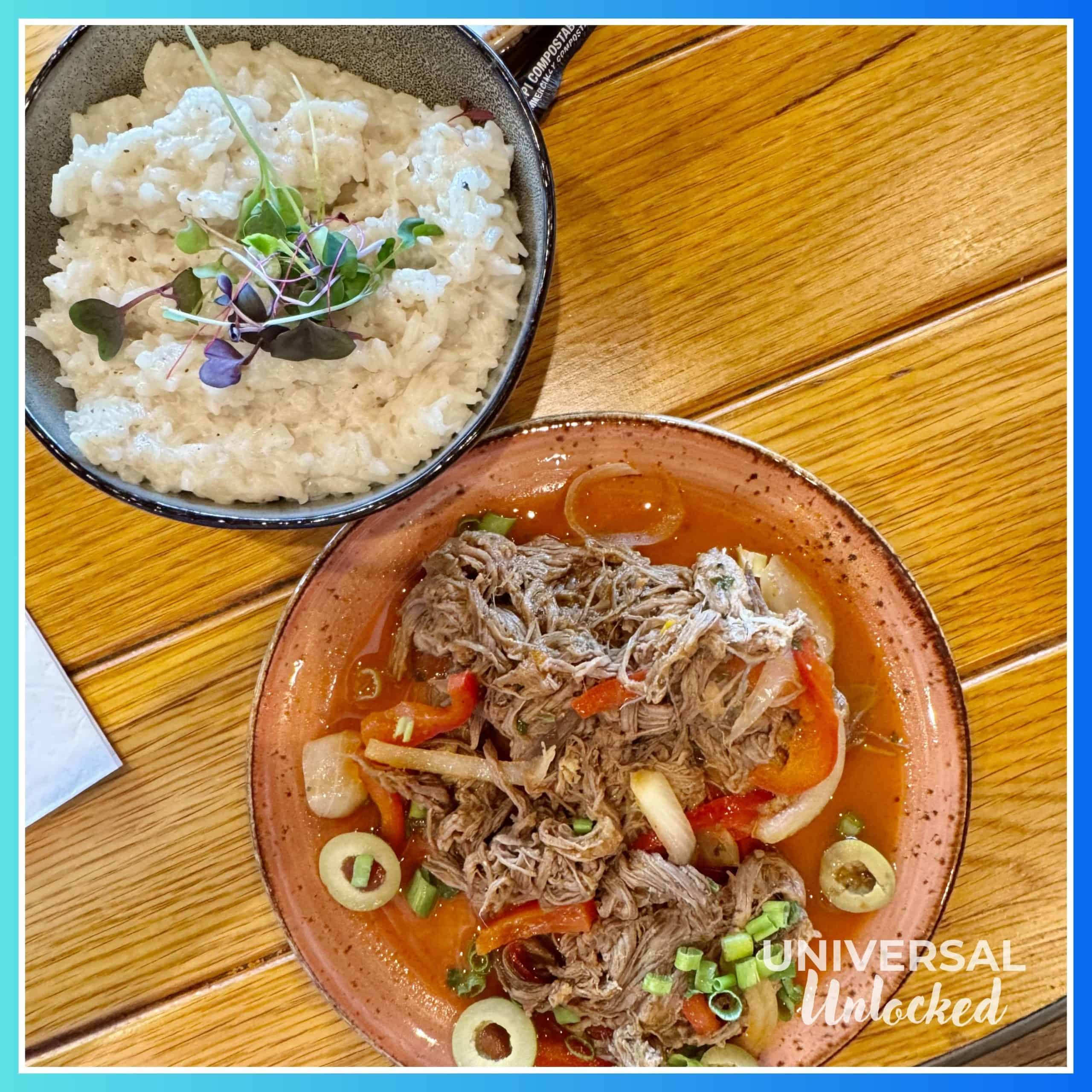 Gluten free ropa vieja and coconut rice at Strong Water Tavern