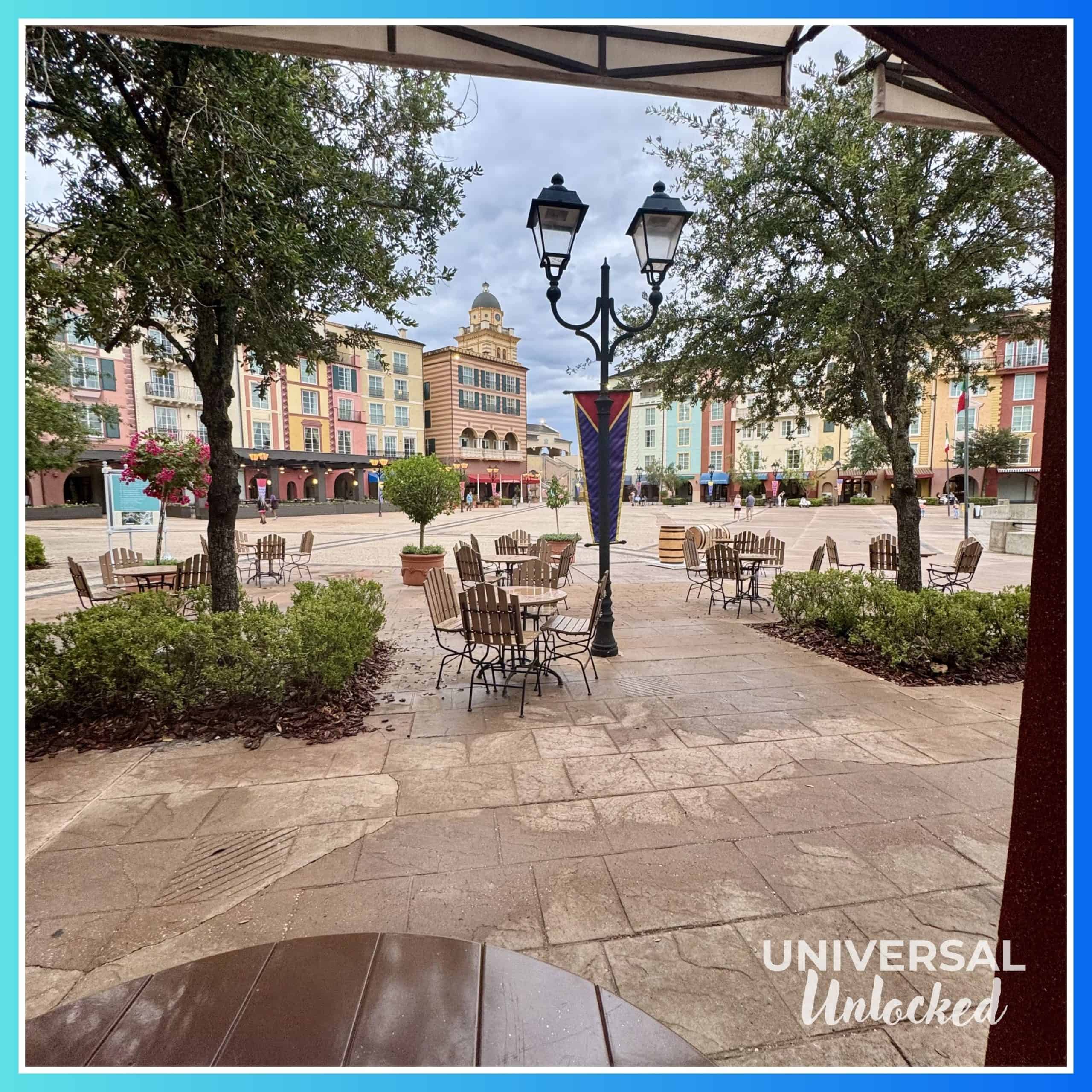 View of the Harbor Piazza from Thirsty Fish