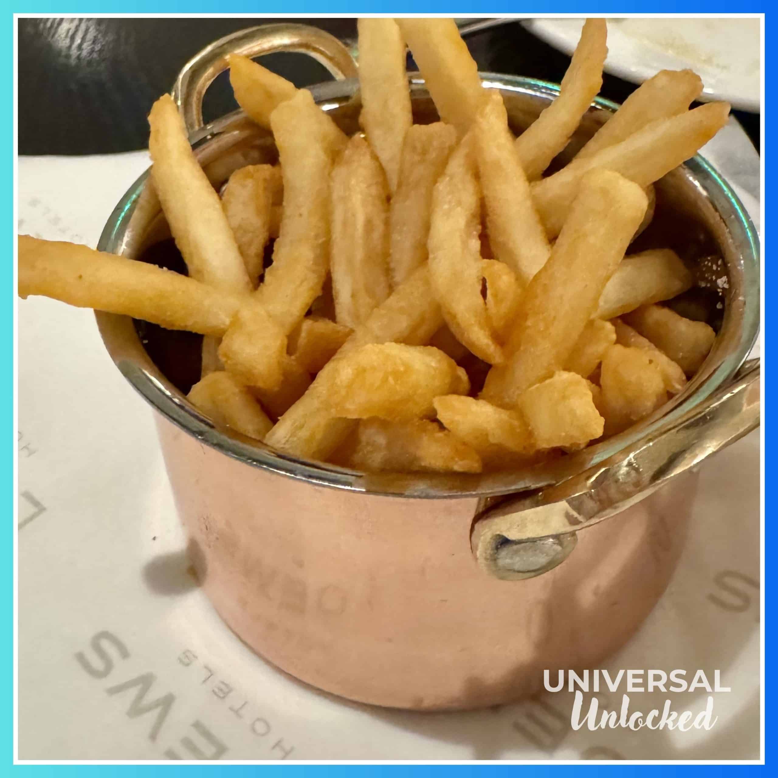 Celiac safe french fries at Trattoria del Porto