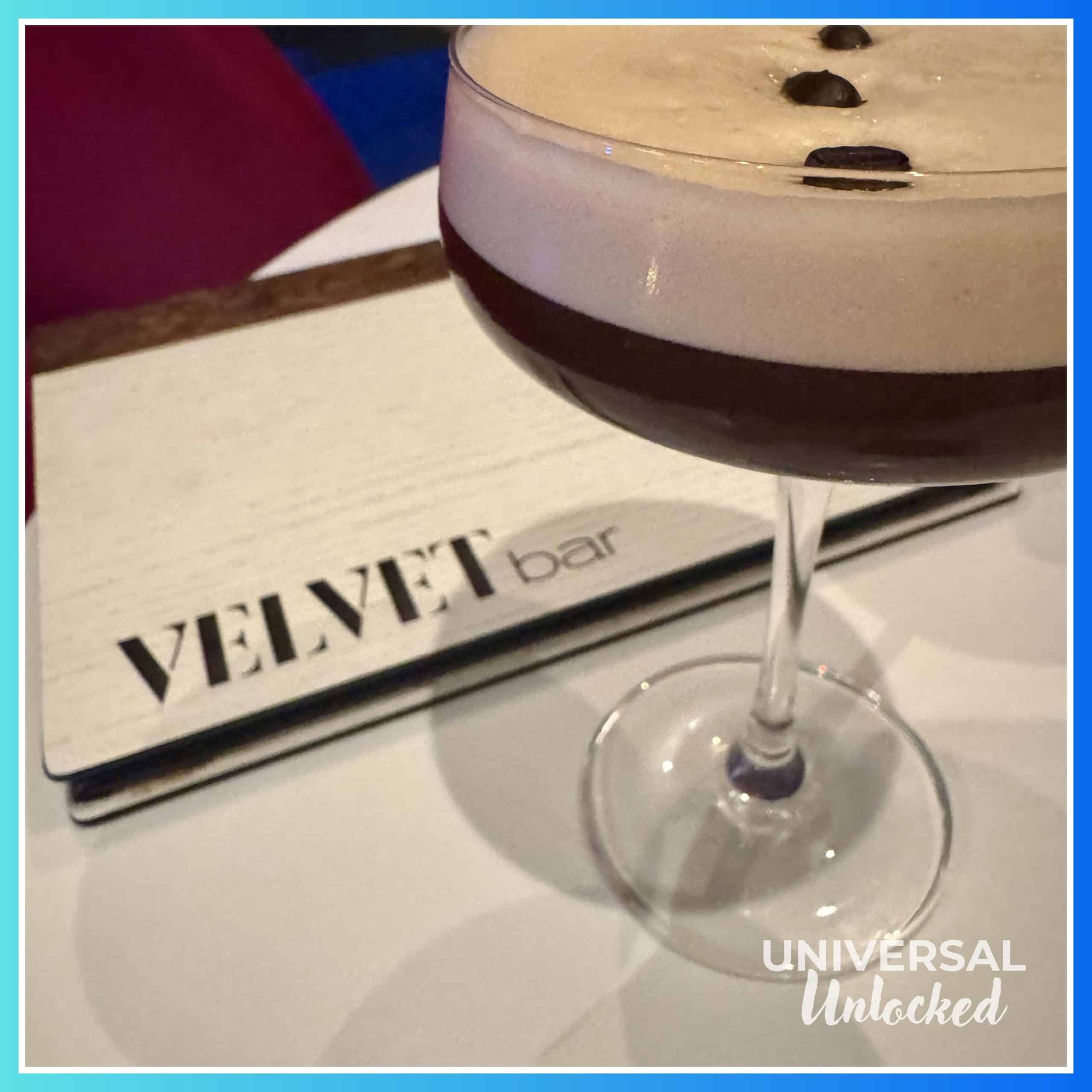 Espresso martini at the Velvet Bar