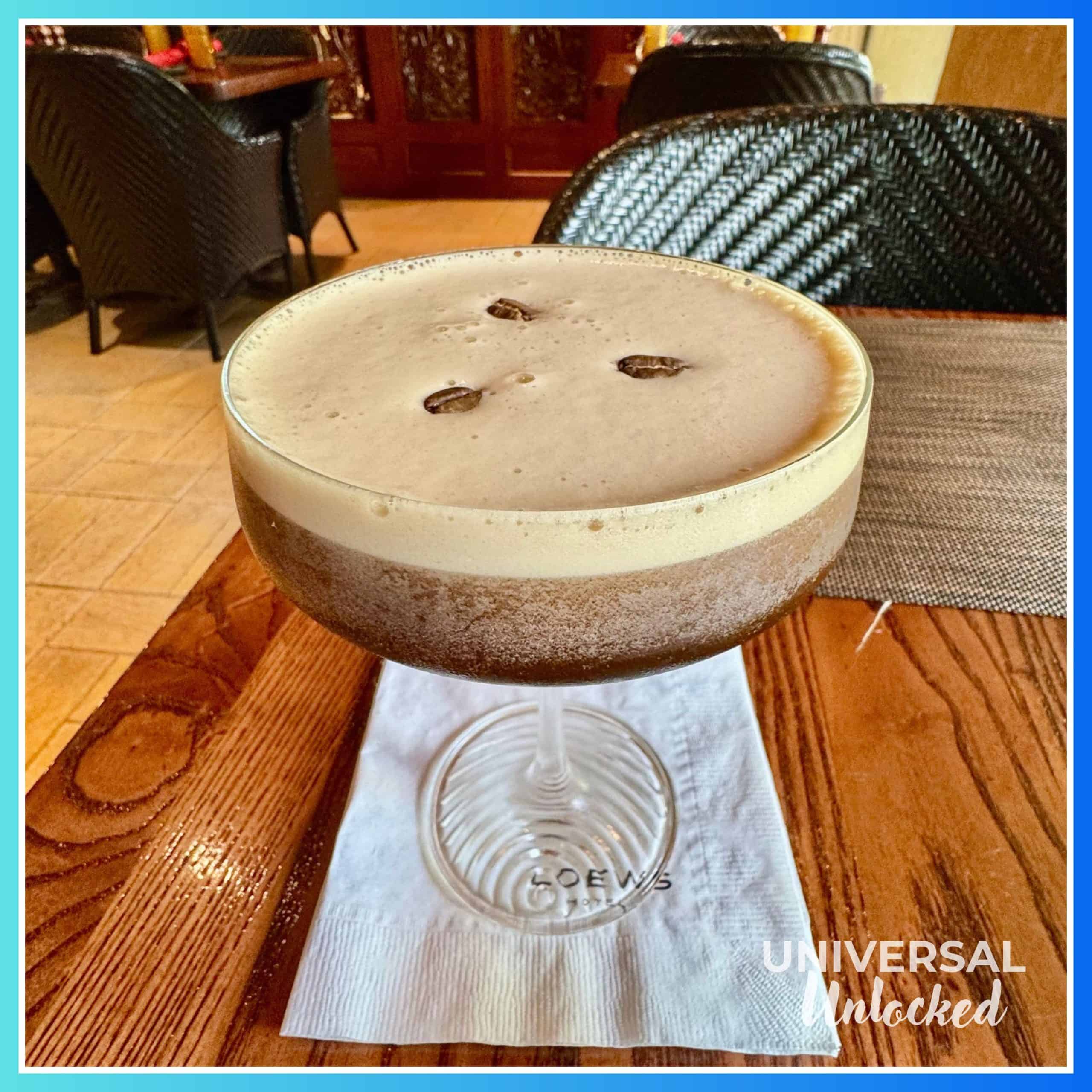 Espresso martini at Jake's American Bar