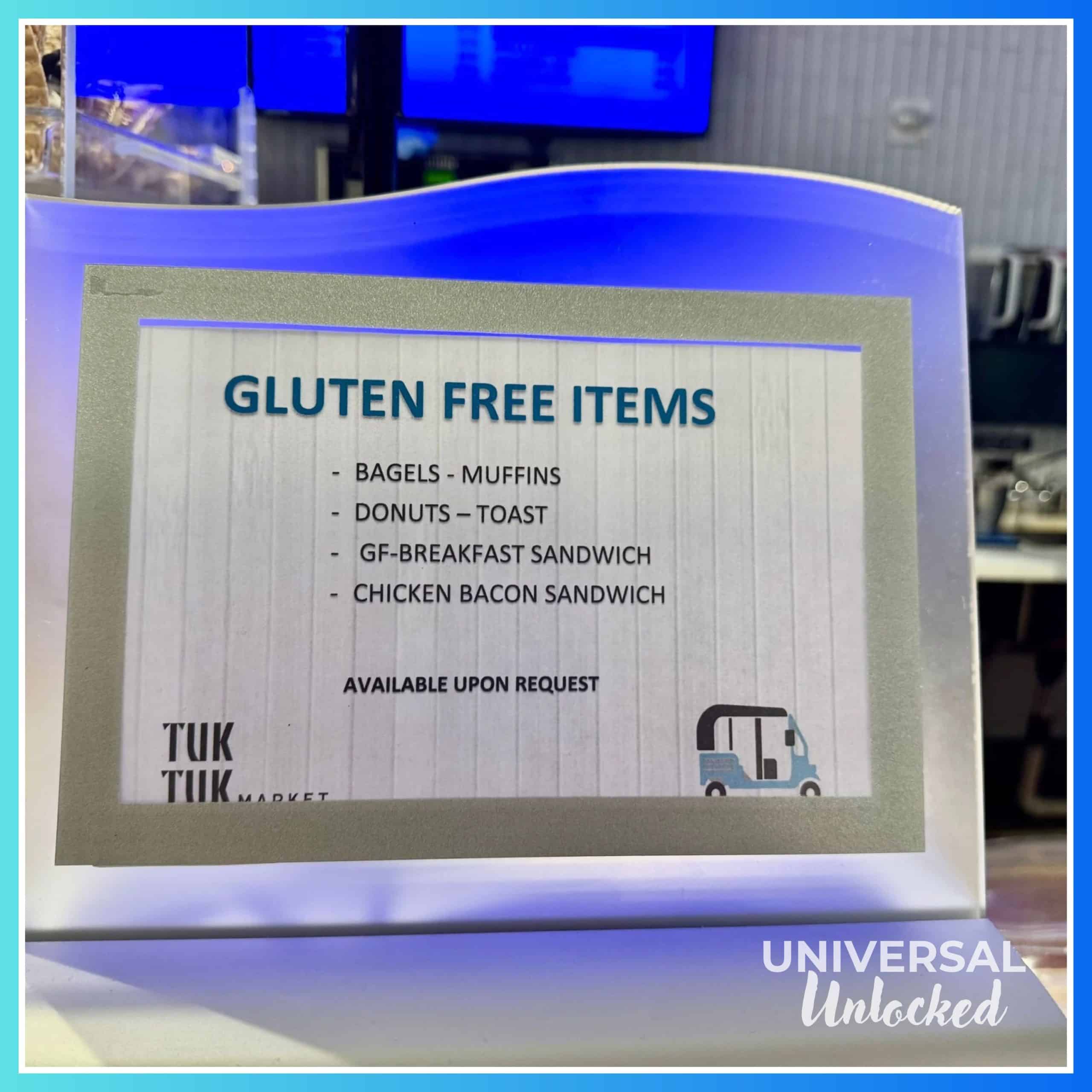 Gluten free options at Tuk Tuk Market