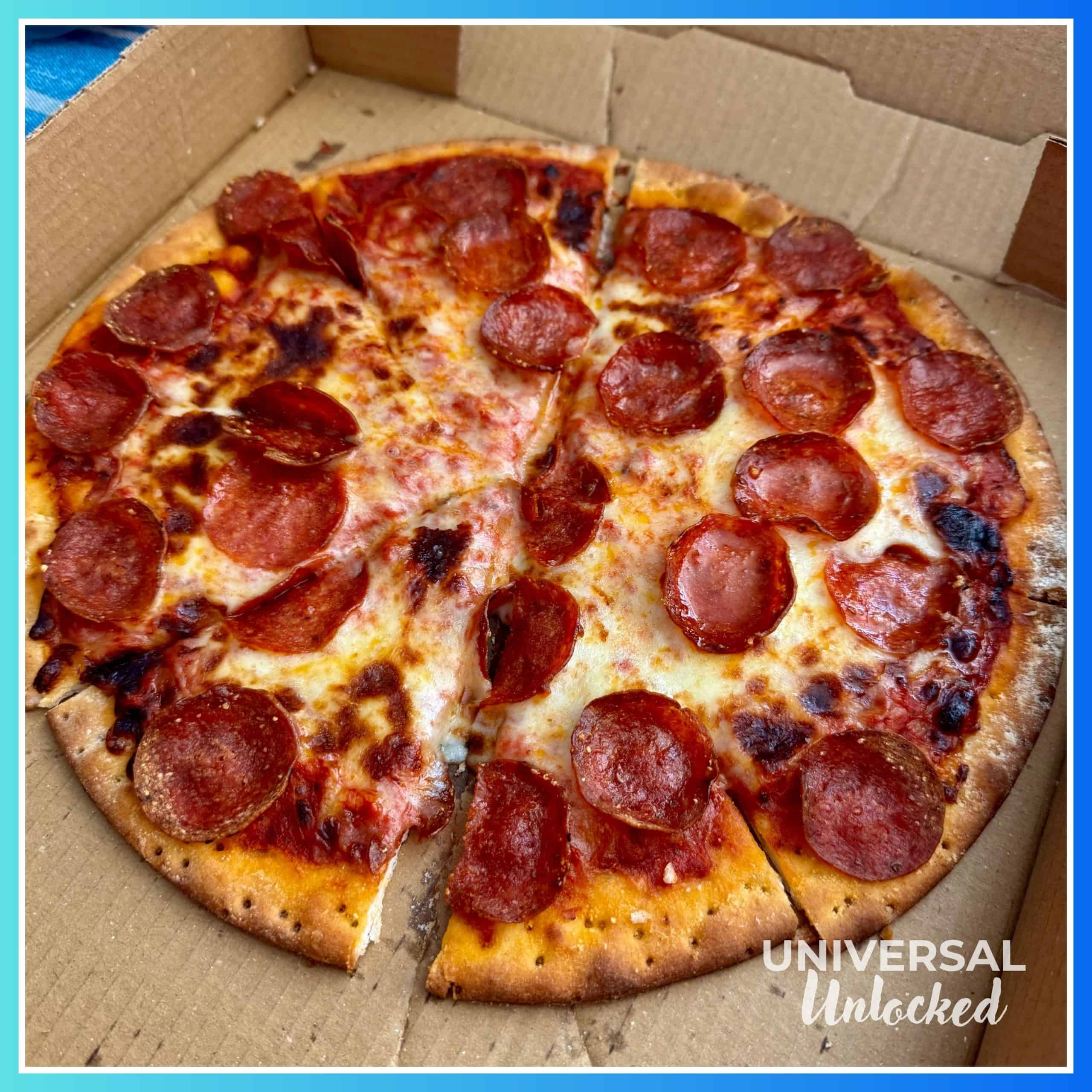 Gluten free pizza from Delizioso Pizza Delivery at Cabana Bay