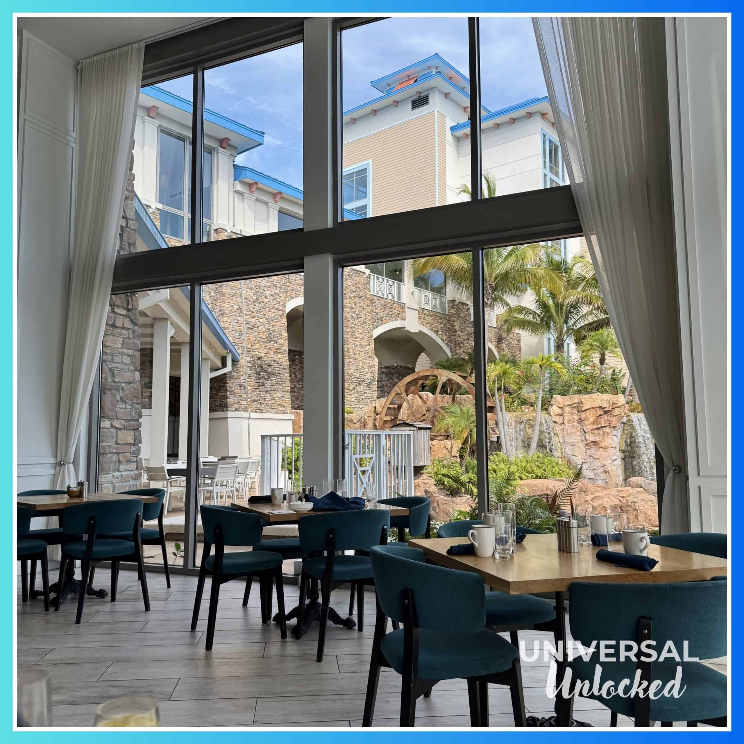 Views from Amatista Cookhouse on the ground level of Sapphire Falls Resort