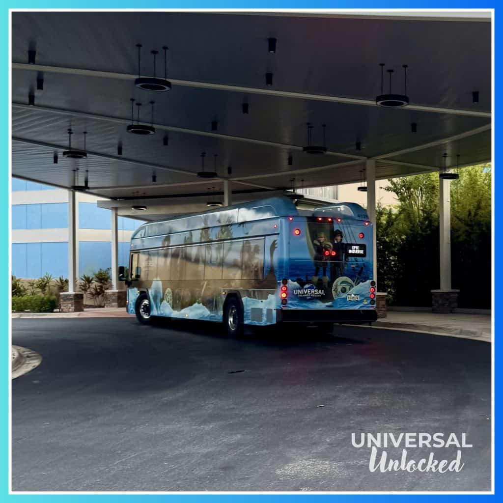Shuttle bus pickup area at Sapphire Falls Resort