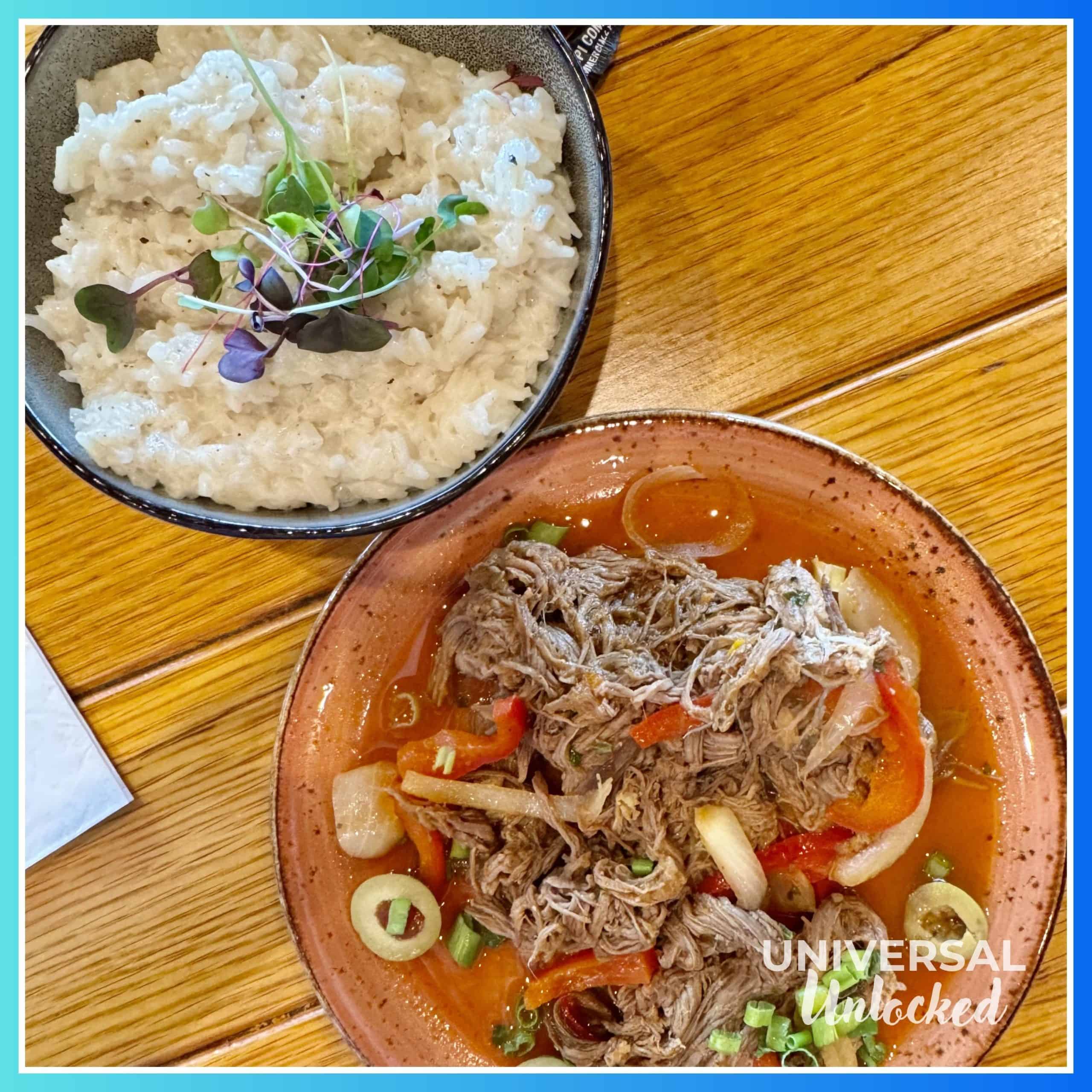 Ropa vieja and coconut rice at Strong Water Tavern