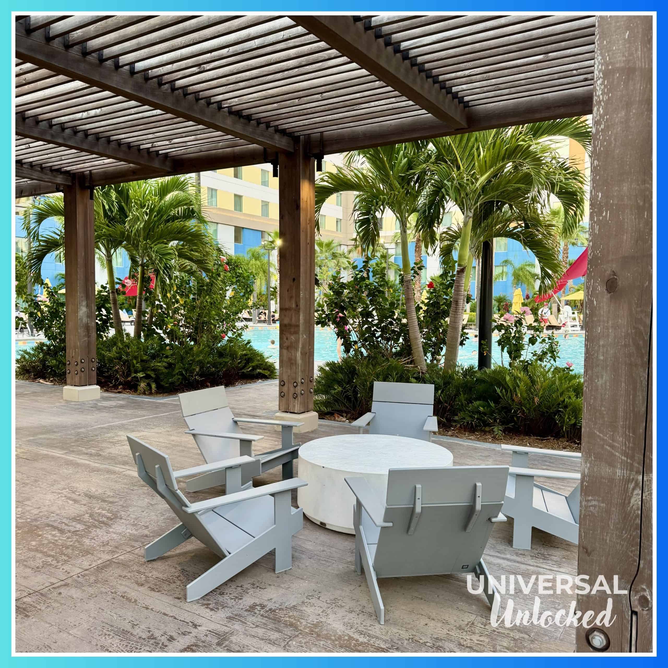 Seating at the Dockside pool bars