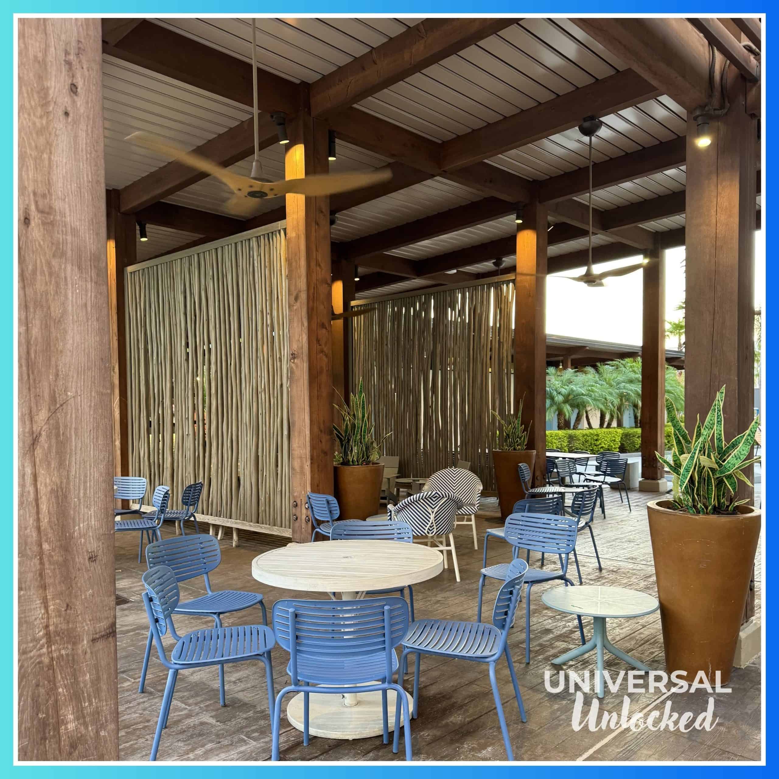 Seating at the Dockside pool bars