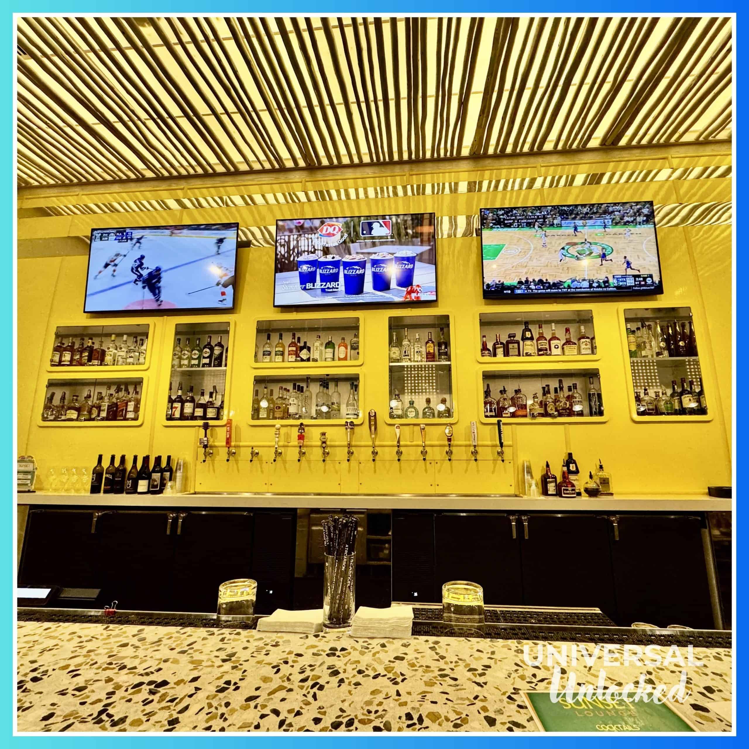 Sunset Lounge lobby bar at Dockside Inn and Suites