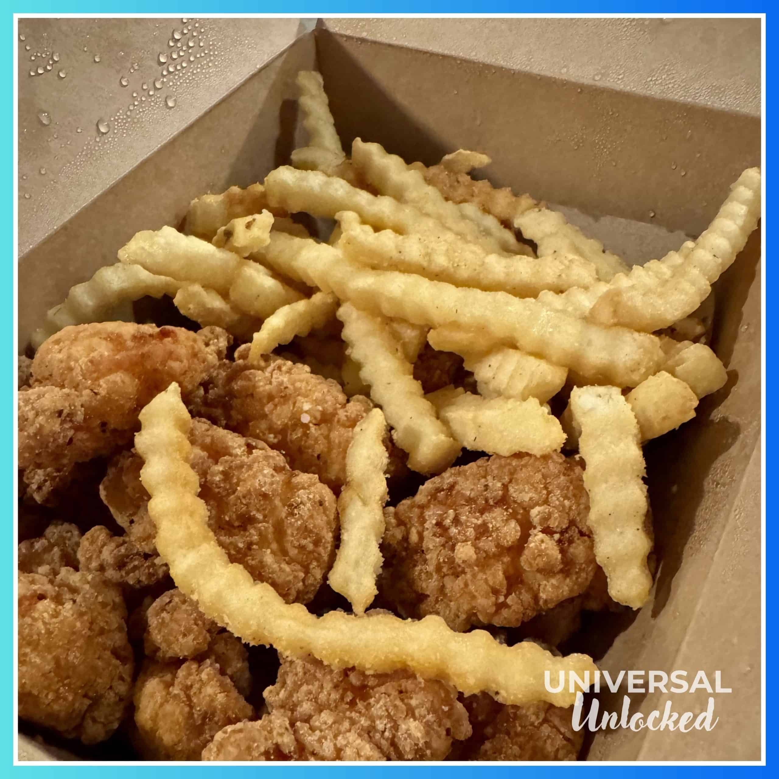 Gluten free chicken tenders and fries from Pier 8 Market