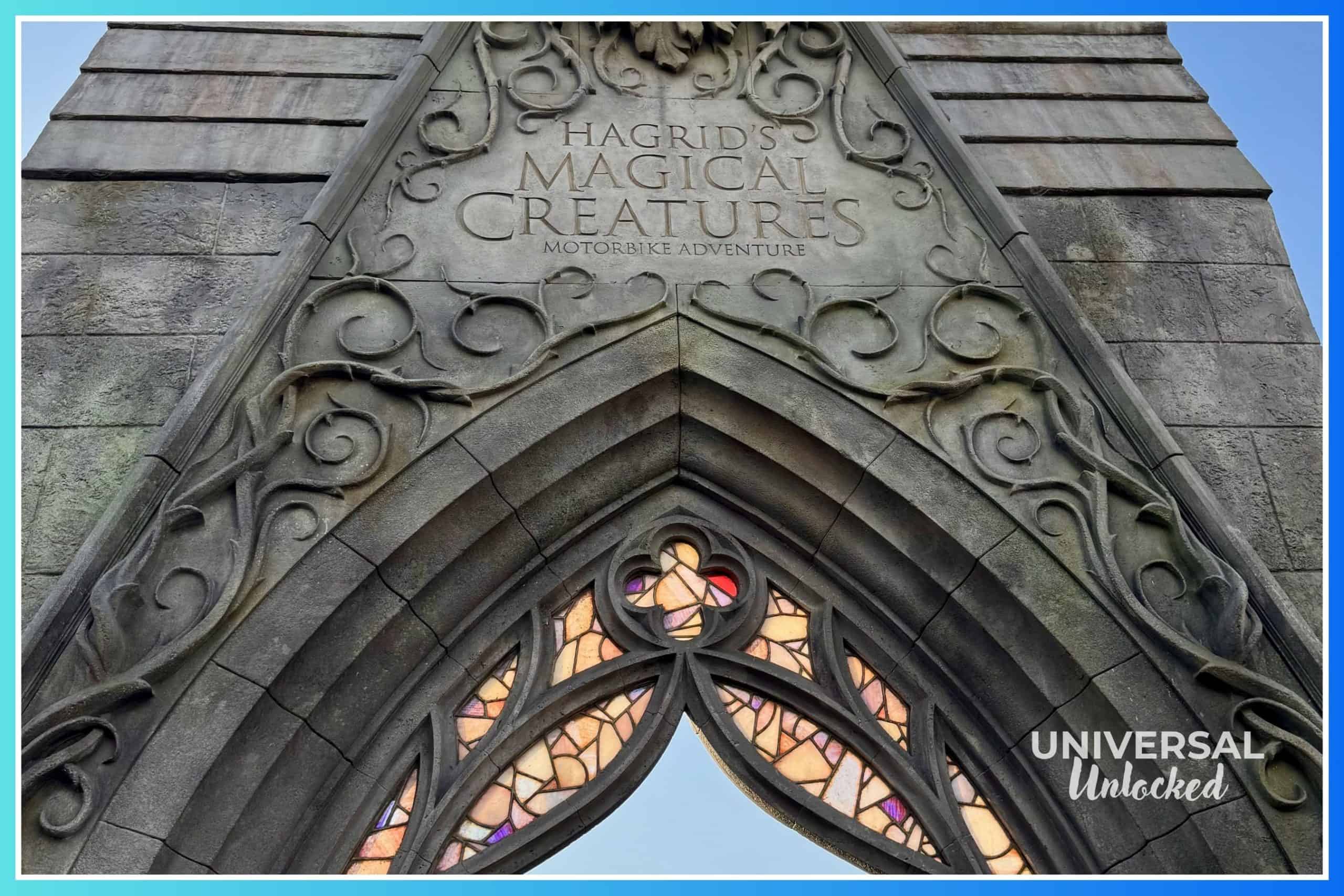 Entrance to Hagrid's Magical Creatures Motorbike Adventure in Hogsmeade at Islands of Adventure