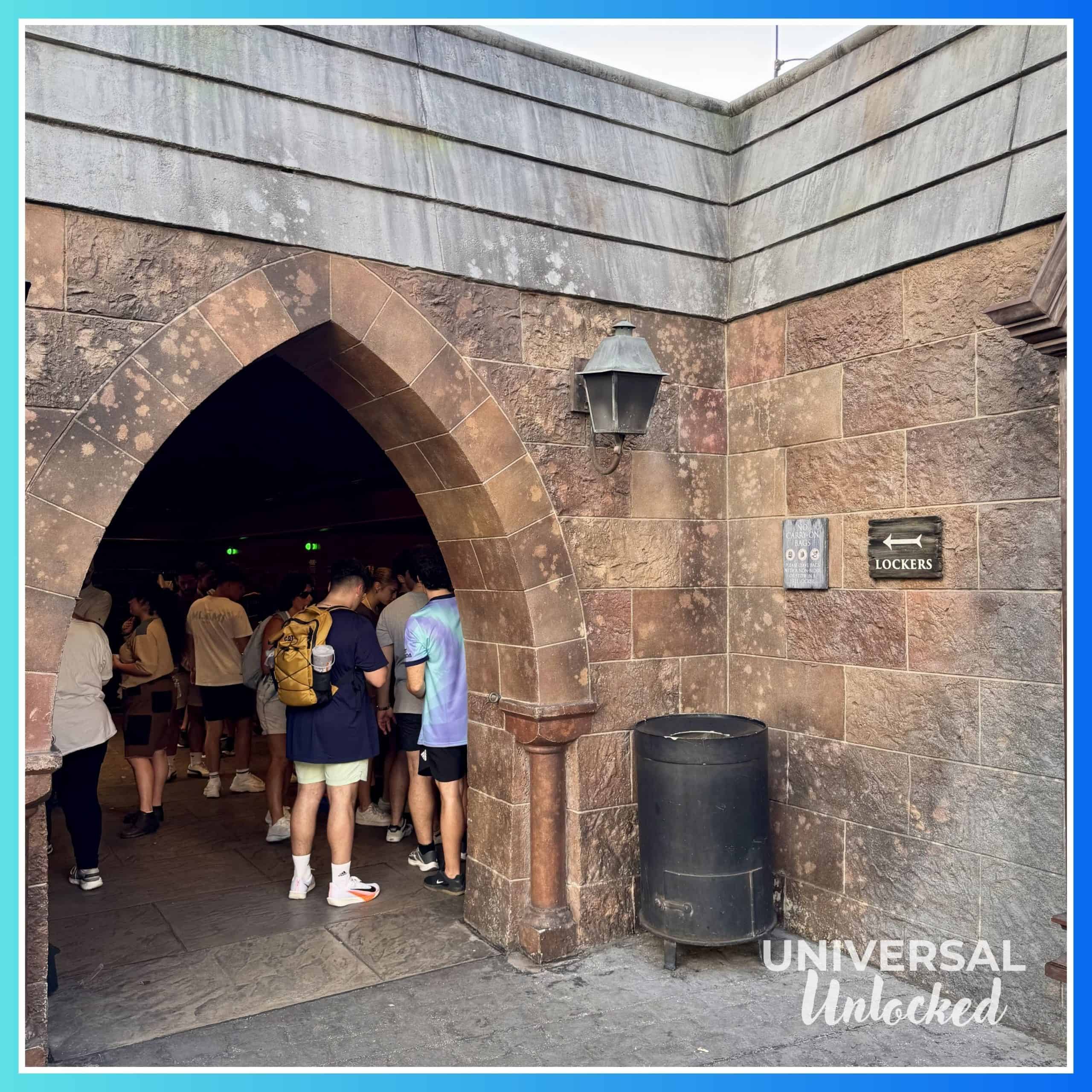 Ride lockers at Hagrid's Magical Creatures Motorbike Adventure in Hogsmeade at Islands of Adventure