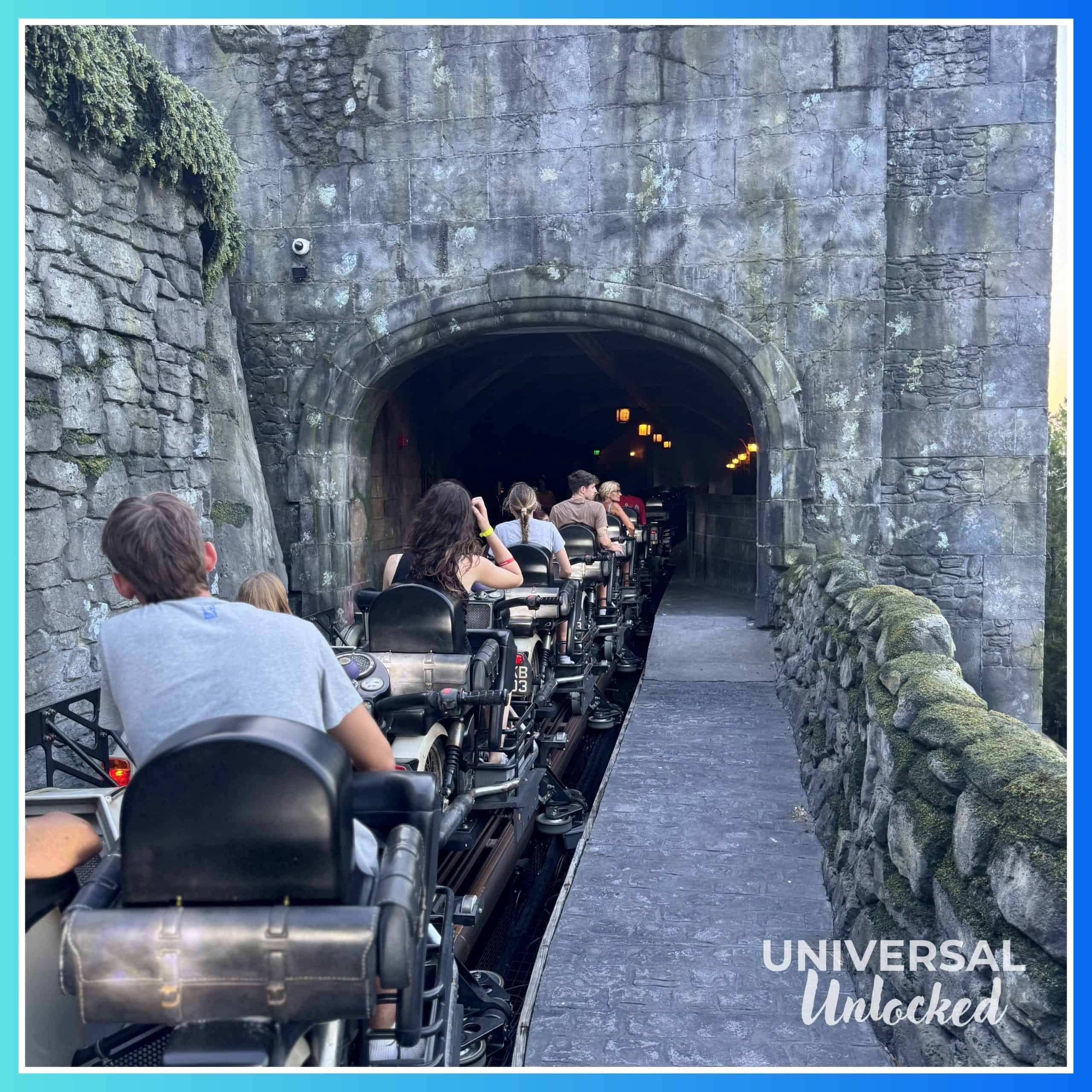 Aboard Hagrid's Magical Creatures Motorbike Adventure in Hogsmeade at Islands of Adventure