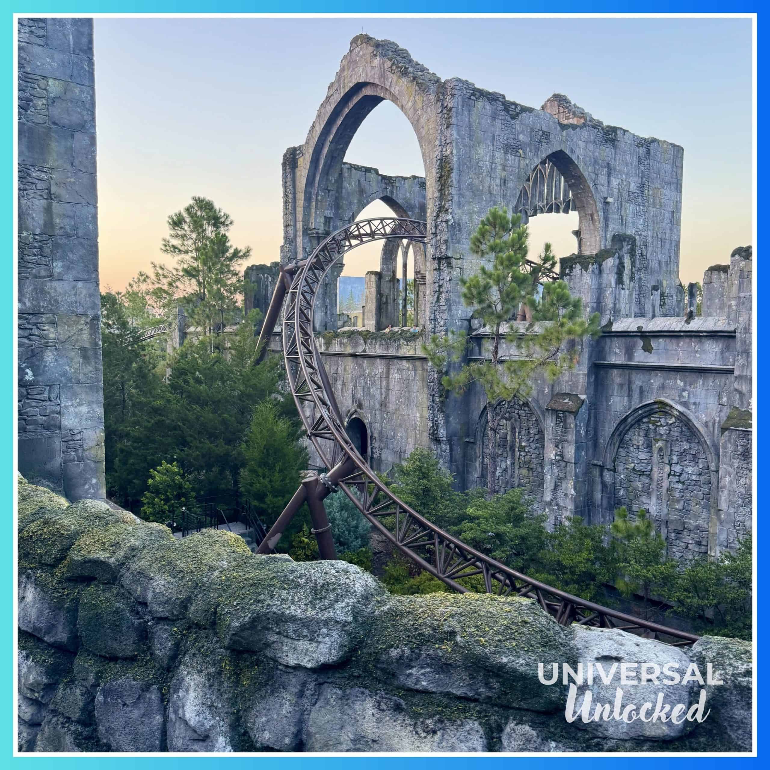 Ride track at Hagrid's Magical Creatures Motorbike Adventure in Hogsmeade at Islands of Adventure