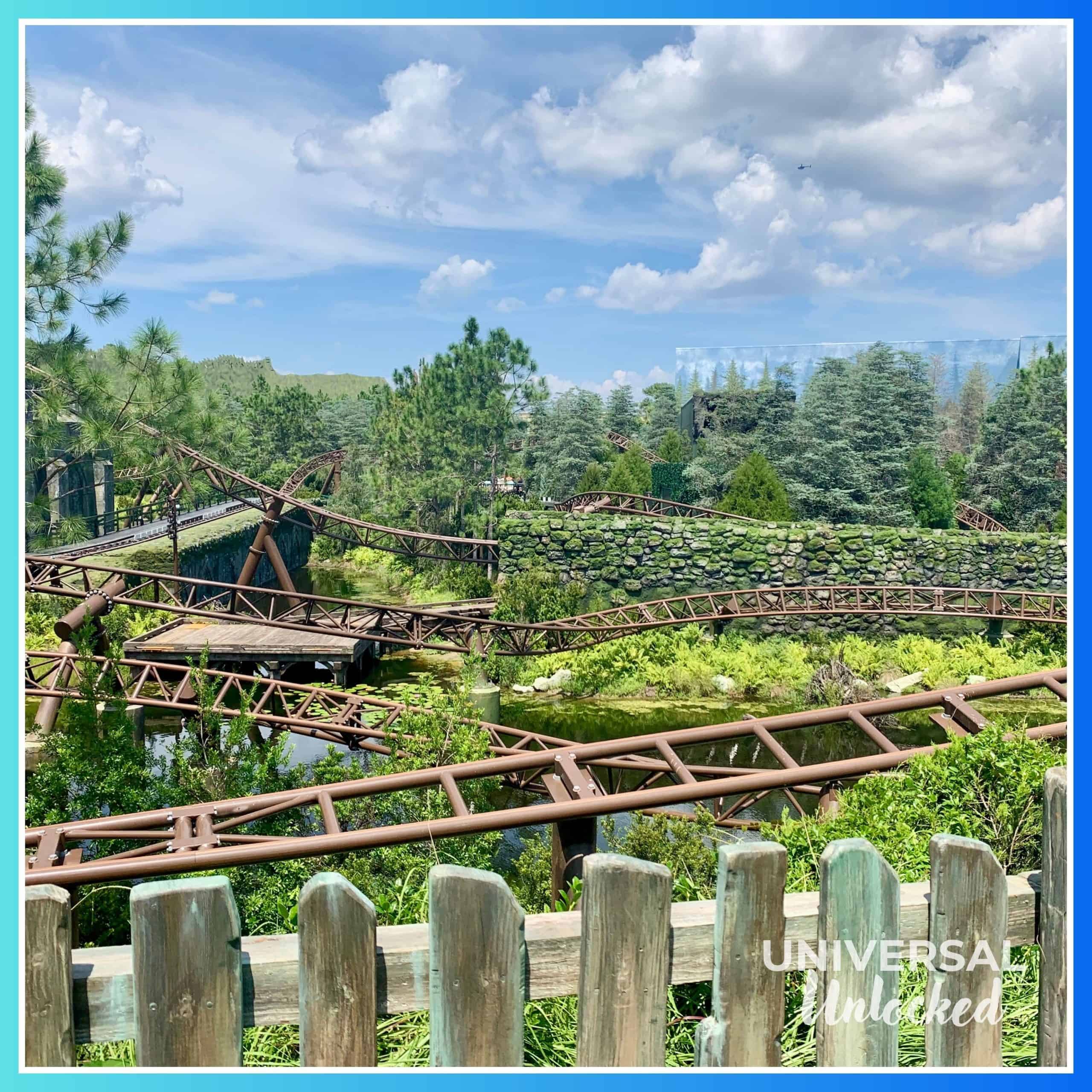 Ride track at Hagrid's Magical Creatures Motorbike Adventure in Hogsmeade at Islands of Adventure