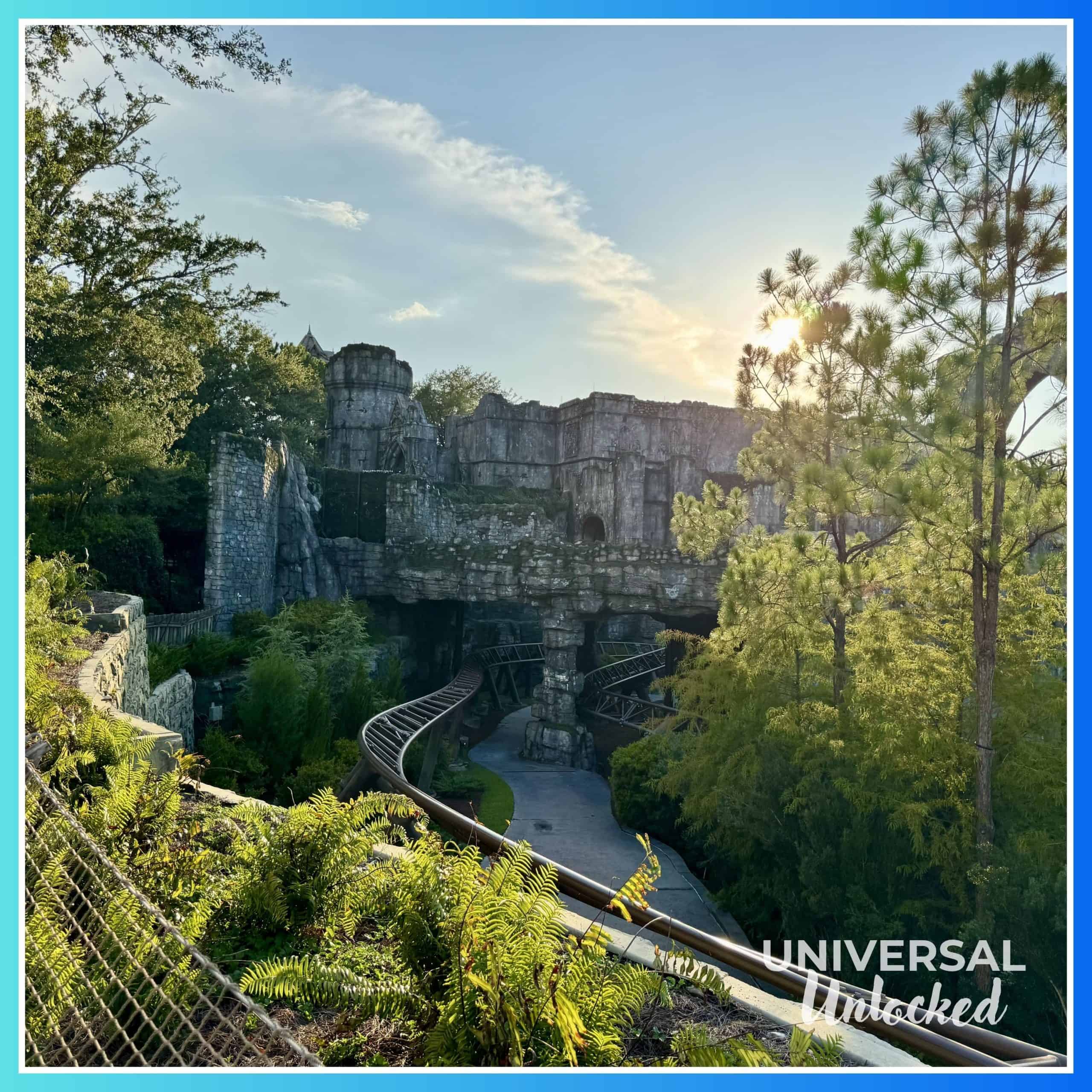 Ride track at Hagrid's Magical Creatures Motorbike Adventure in Hogsmeade at Islands of Adventure