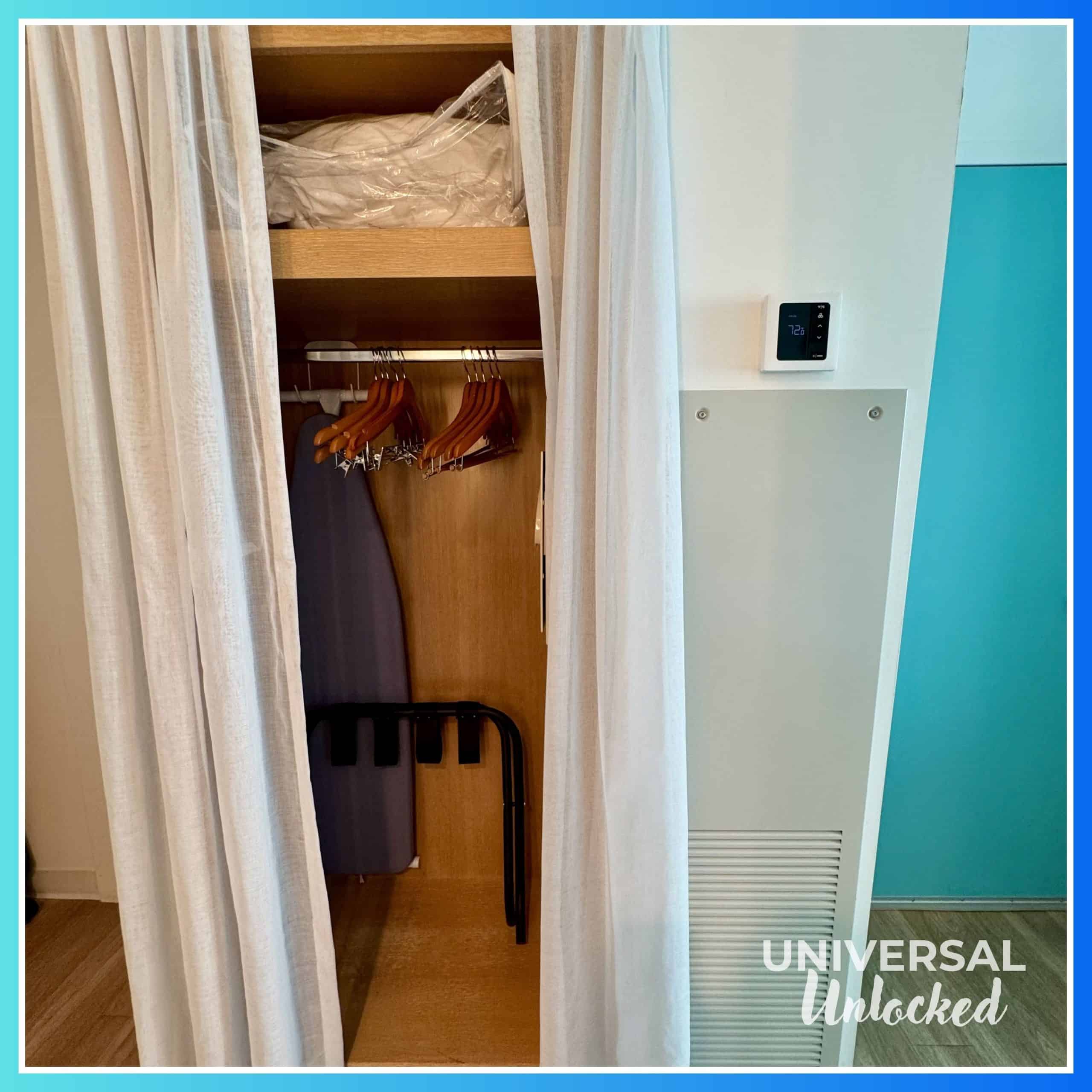 Closet in a standard guest room at Surfside Inn and Suites
