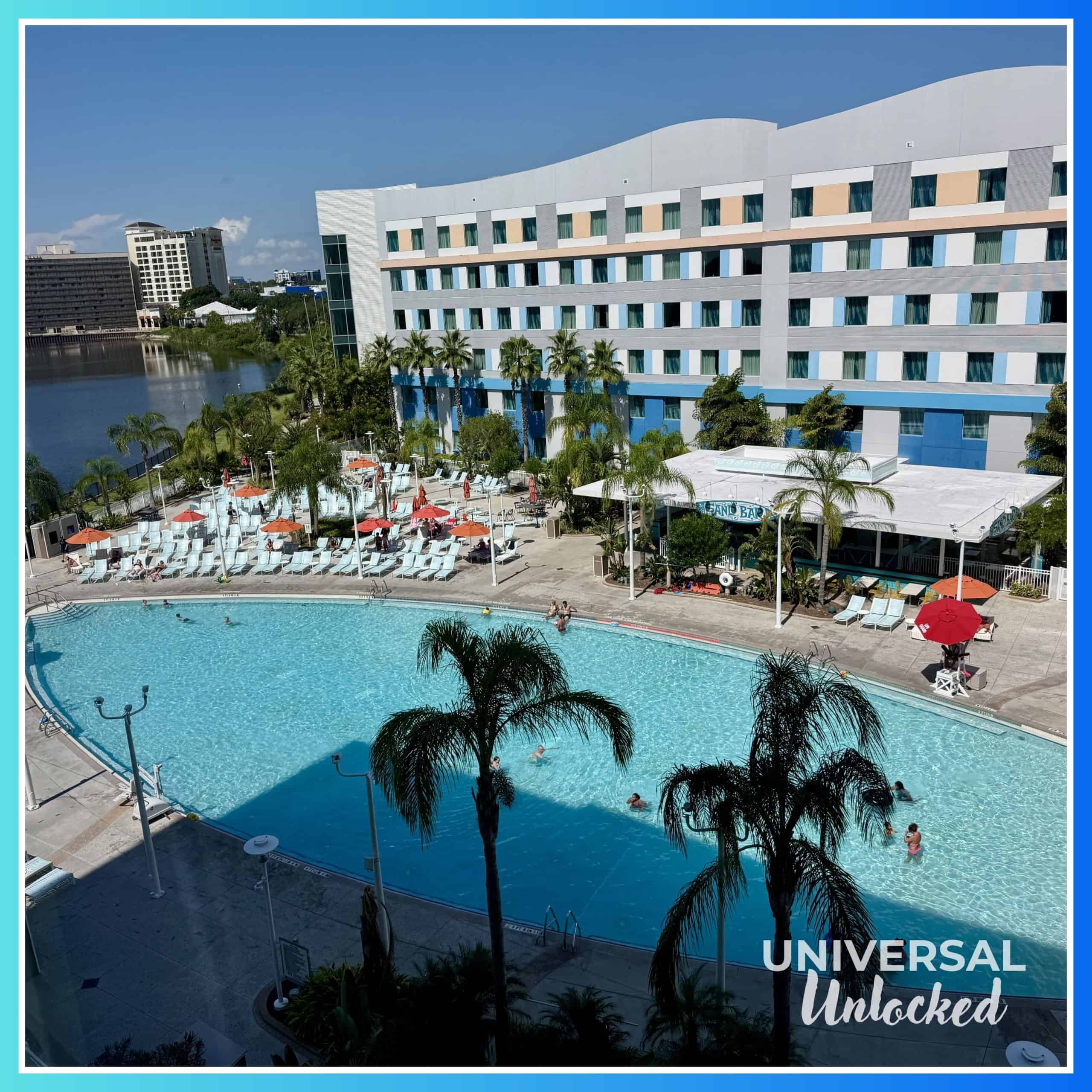 Pool view from a standard guest room at Surfside Inn and Suites