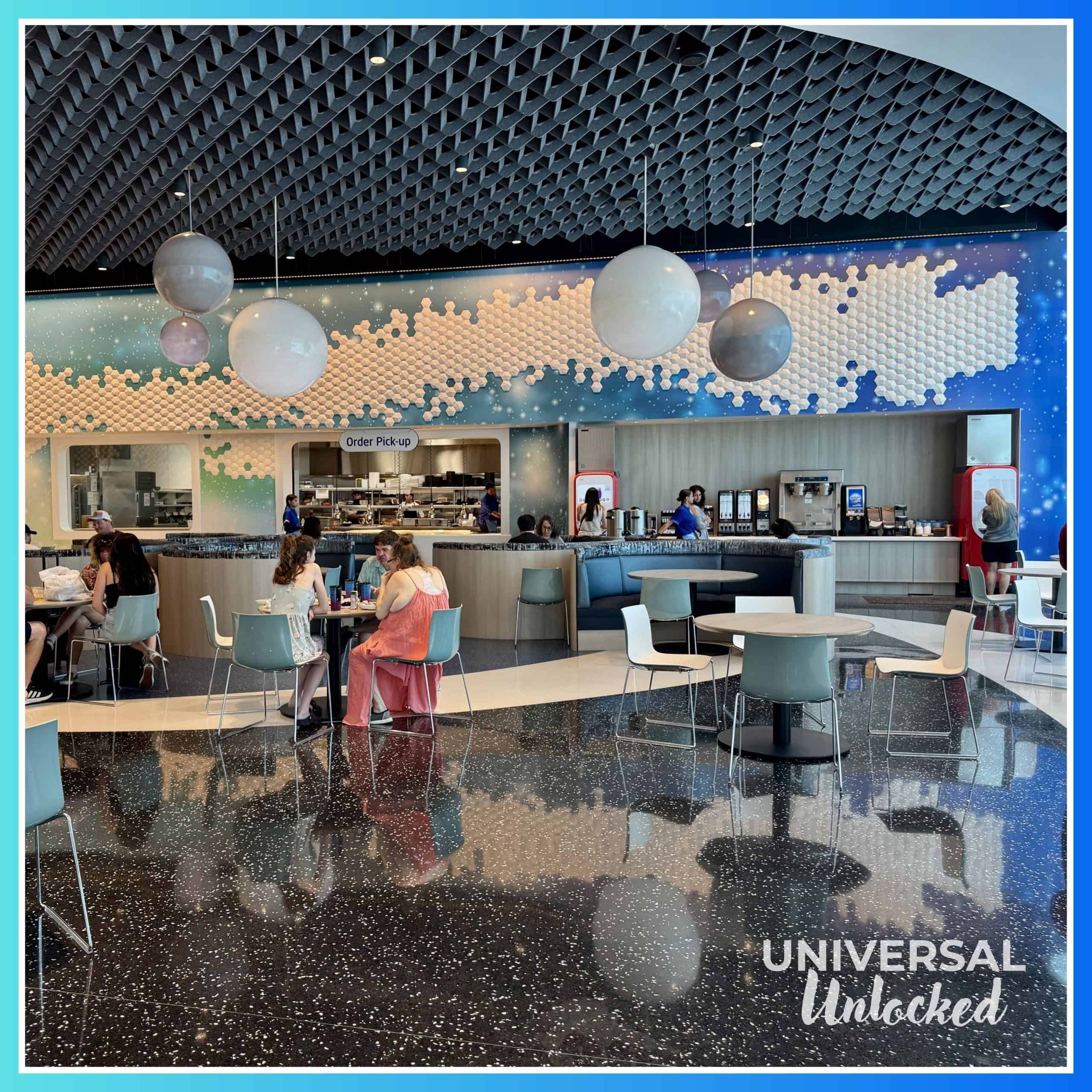 Cafeteria tables at Cosmos Cafe & Market