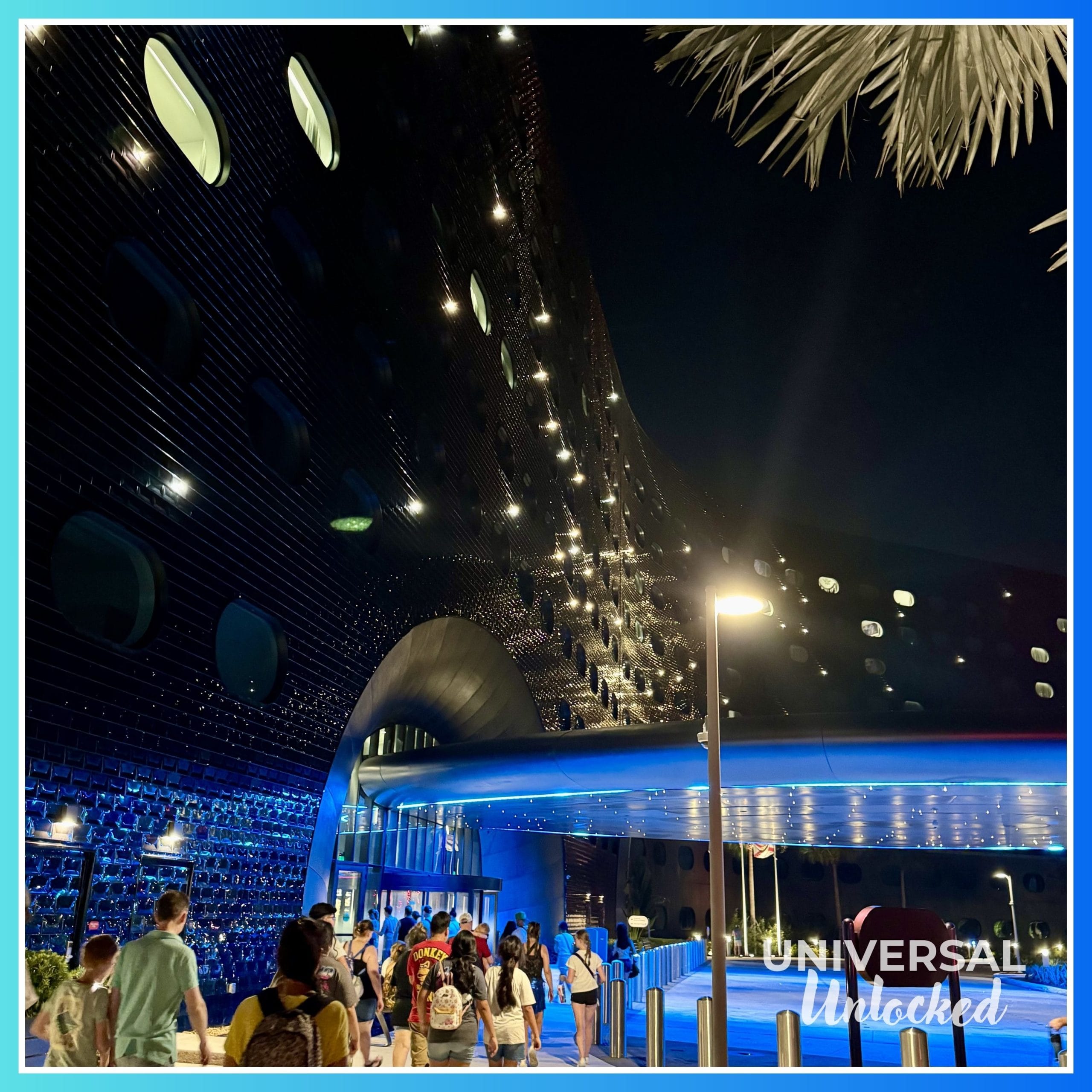 Stella Nova Resort exterior at night