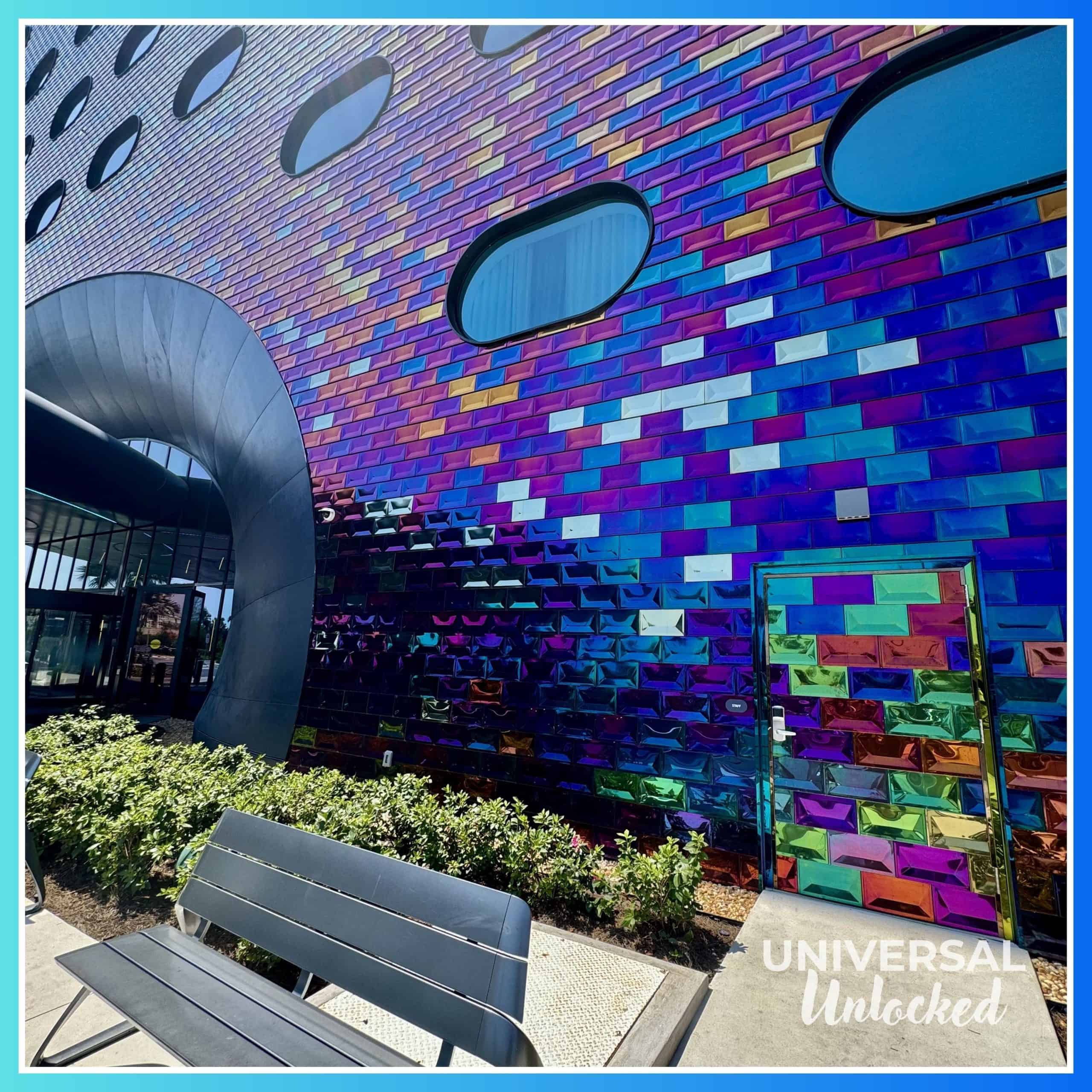 Tile mosaic on the exterior of Stella Nova Resort
