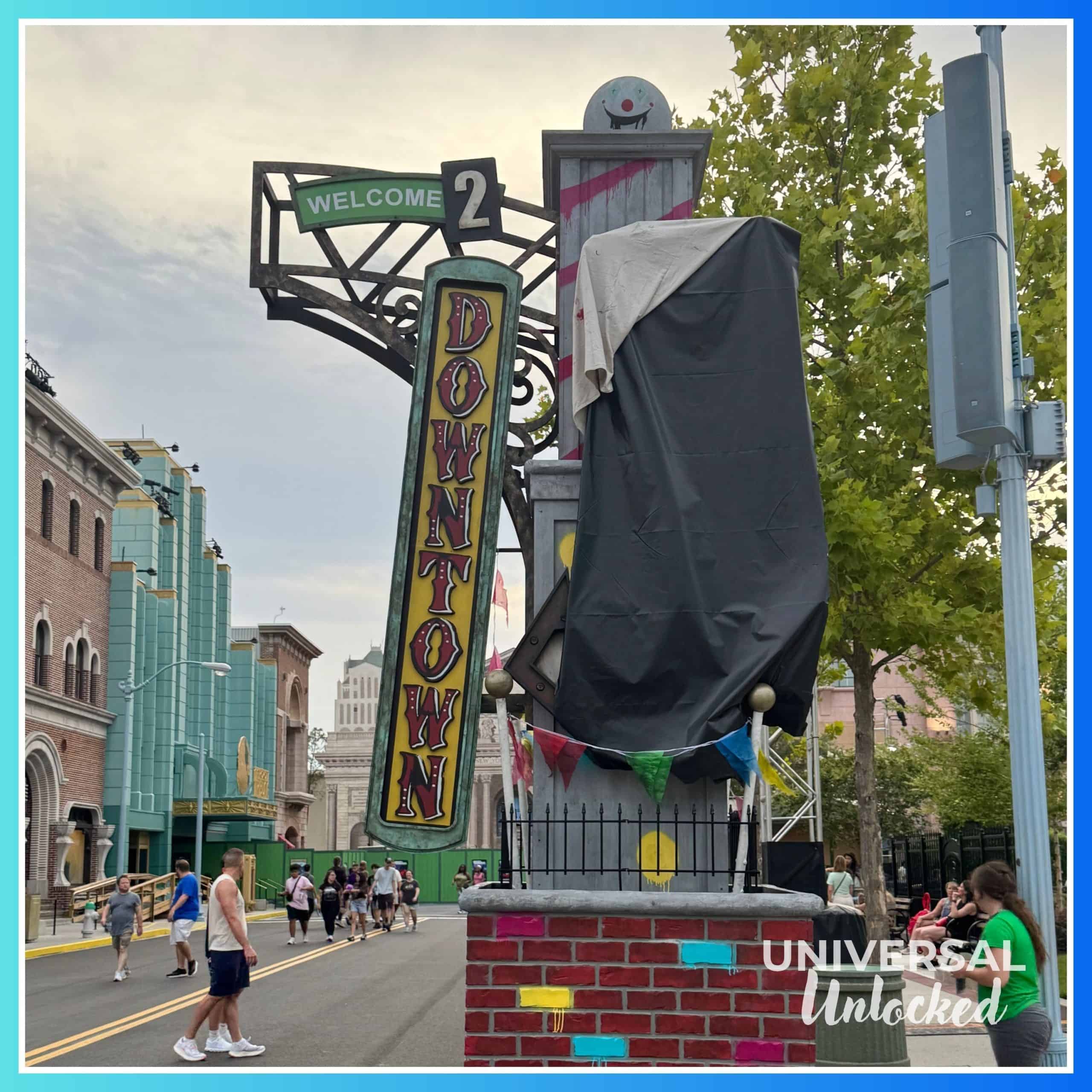 Set up for HHN35's Downtown Clowntown