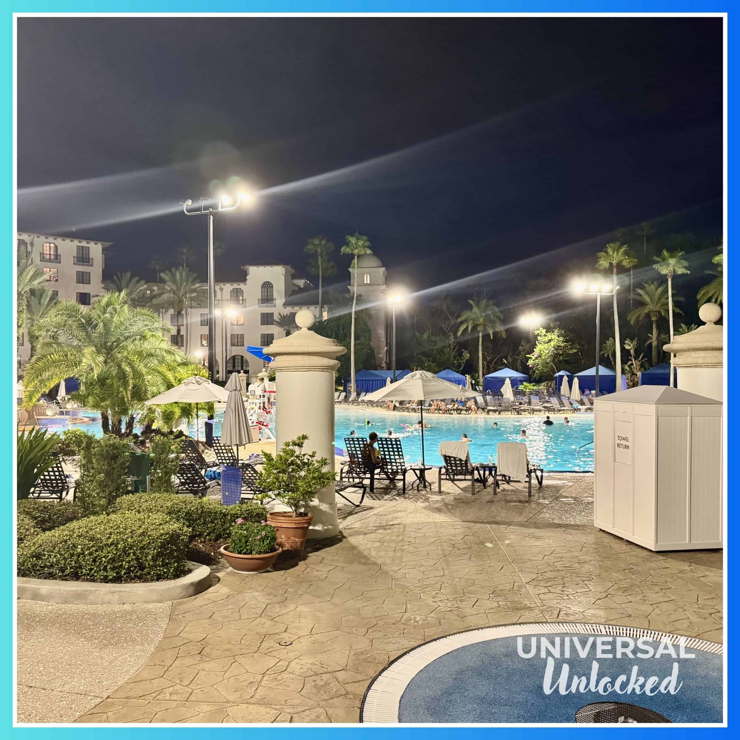 View of the pool from beachclub at Hard Rock Hotel Orlando