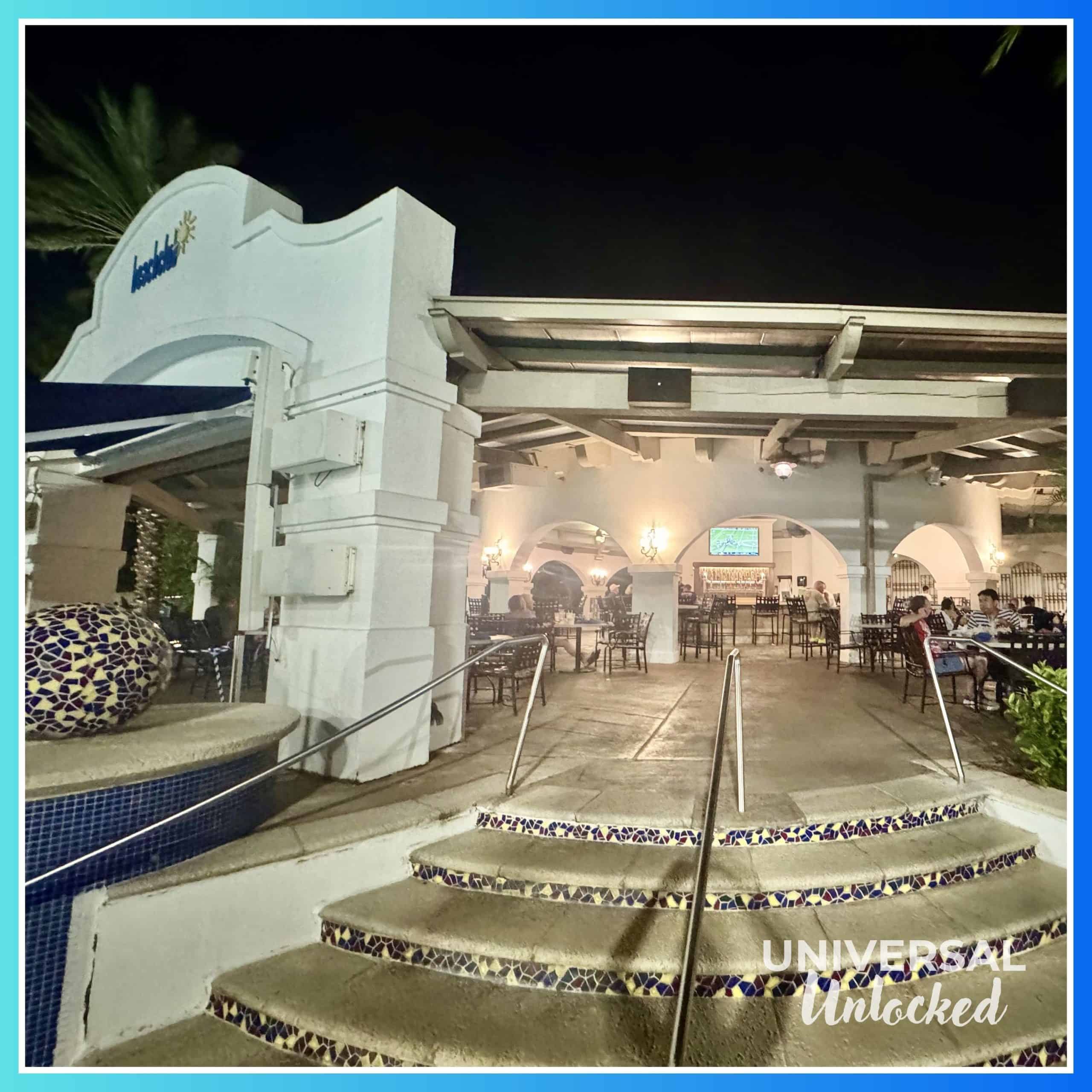 Stairs up to beachclub