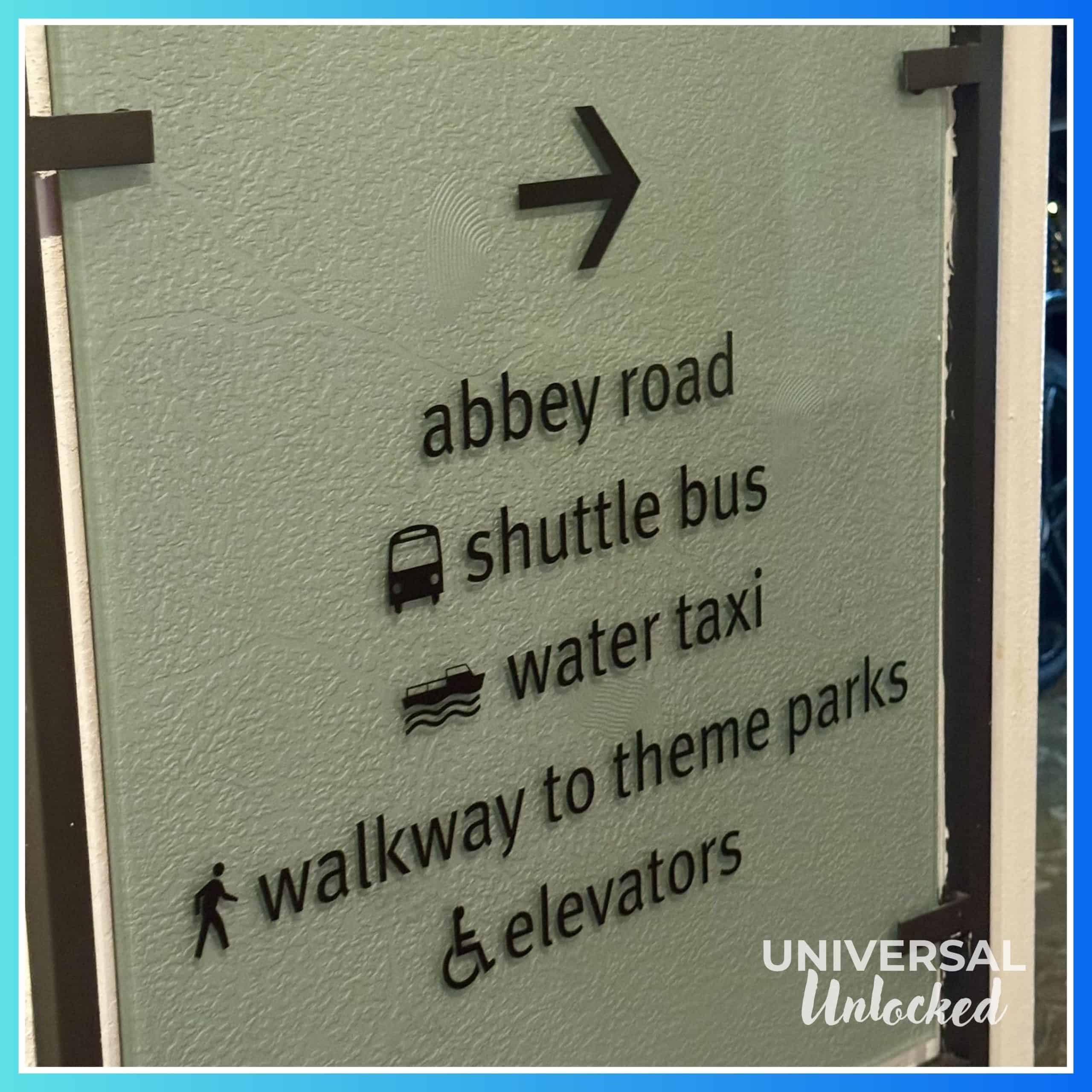 Directional sign at Hard Rock Hotel Orlando