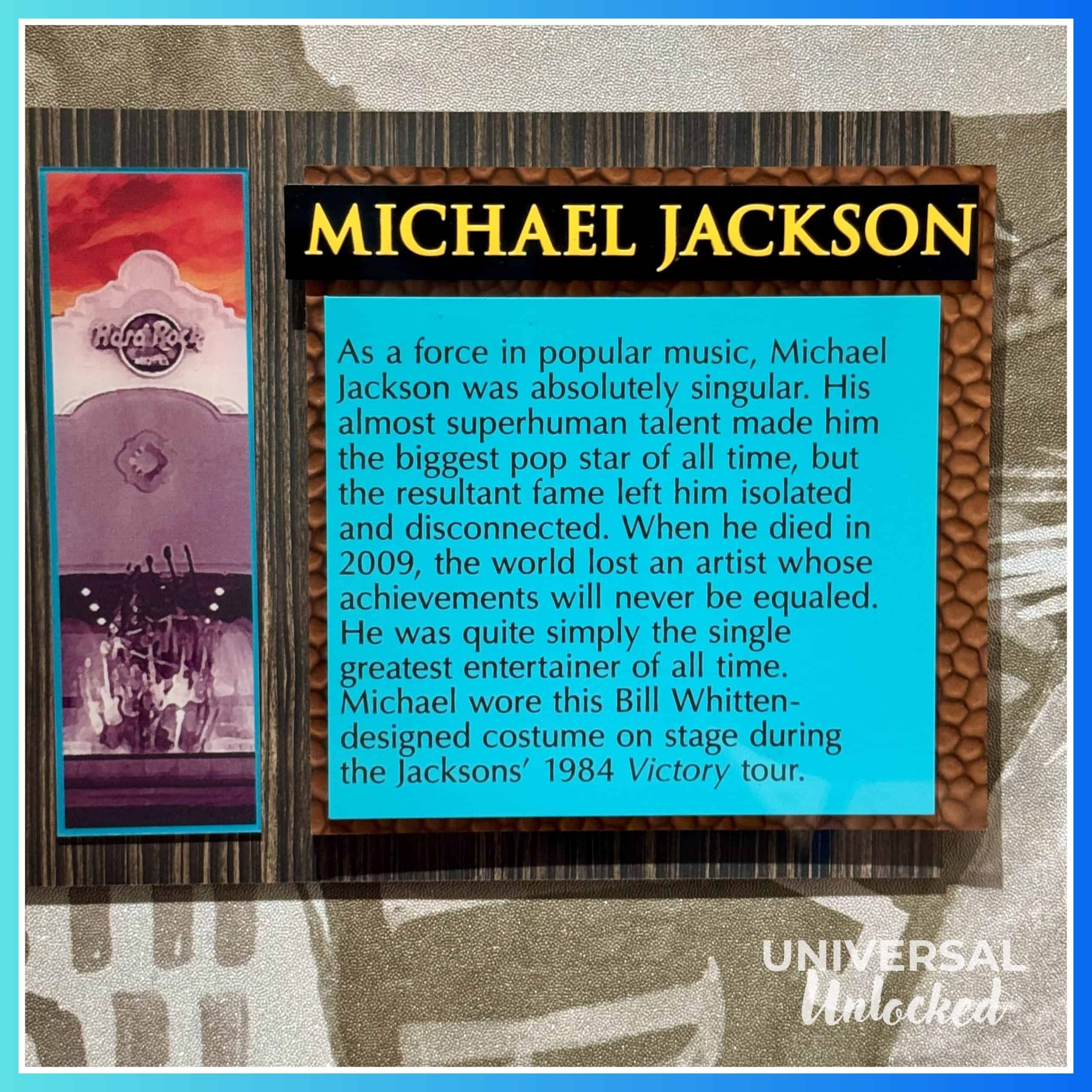Michael Jackson memorabilia at Hard Rock Hotel Orlando