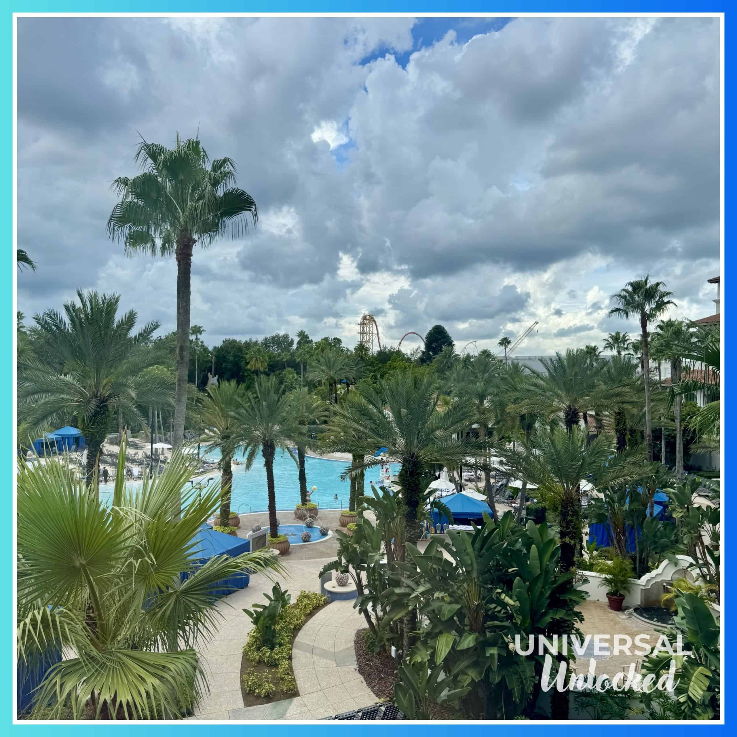 Looking at pool views at Hard Rock Hotel Orlando