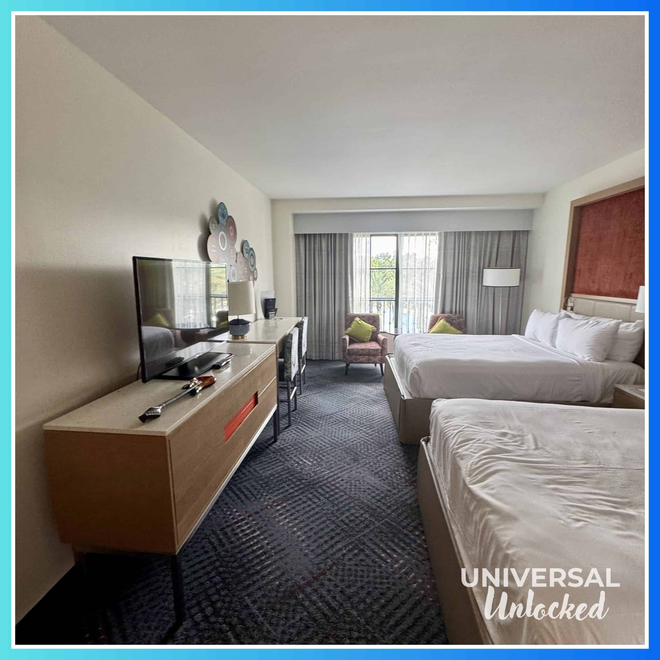 Standard guest room at the Hard Rock Hotel Orlando