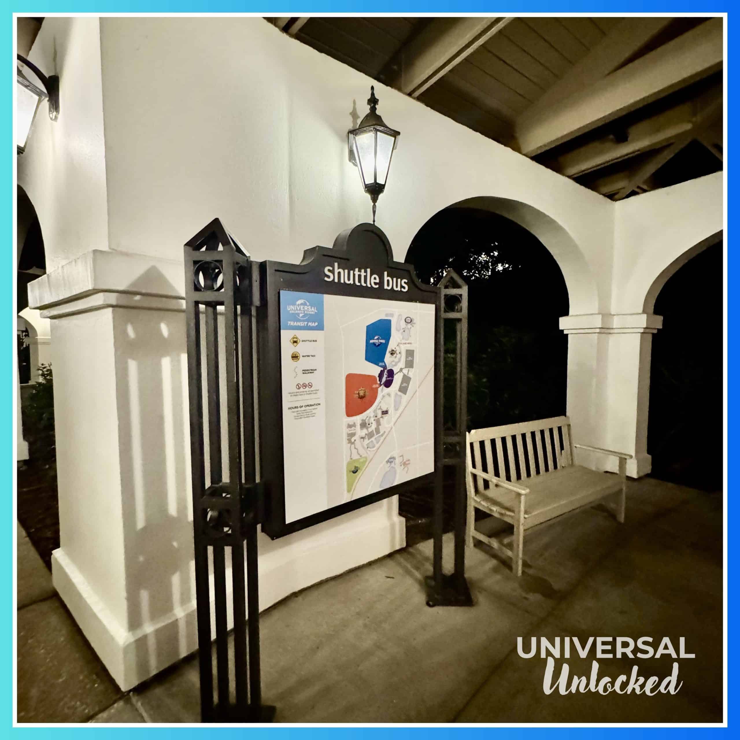 Resort shuttle map at Hard Rock Hotel Orlando