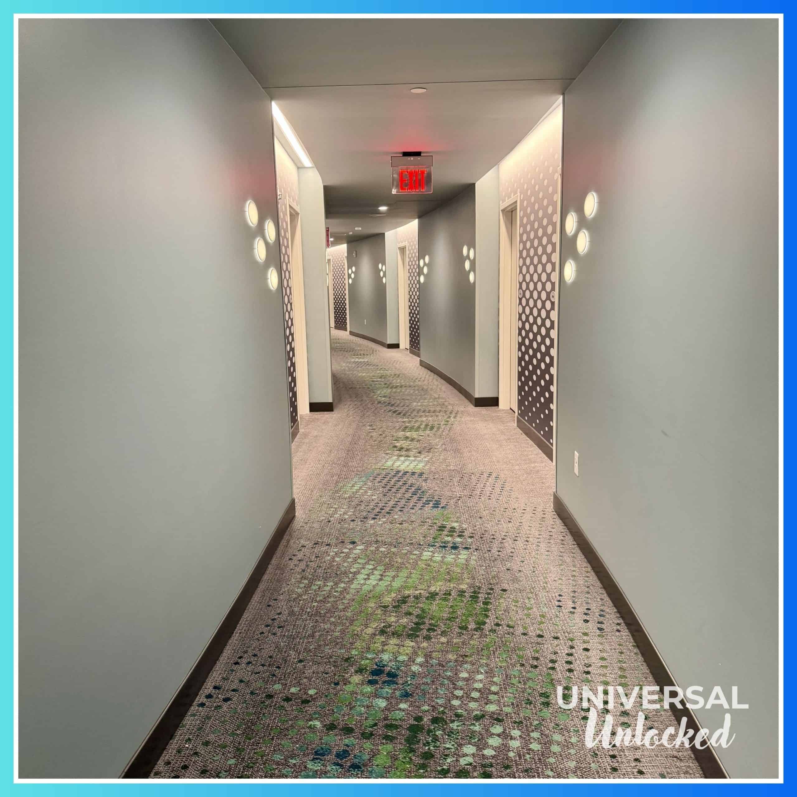 Guest room hallway at Terra Luna Resort