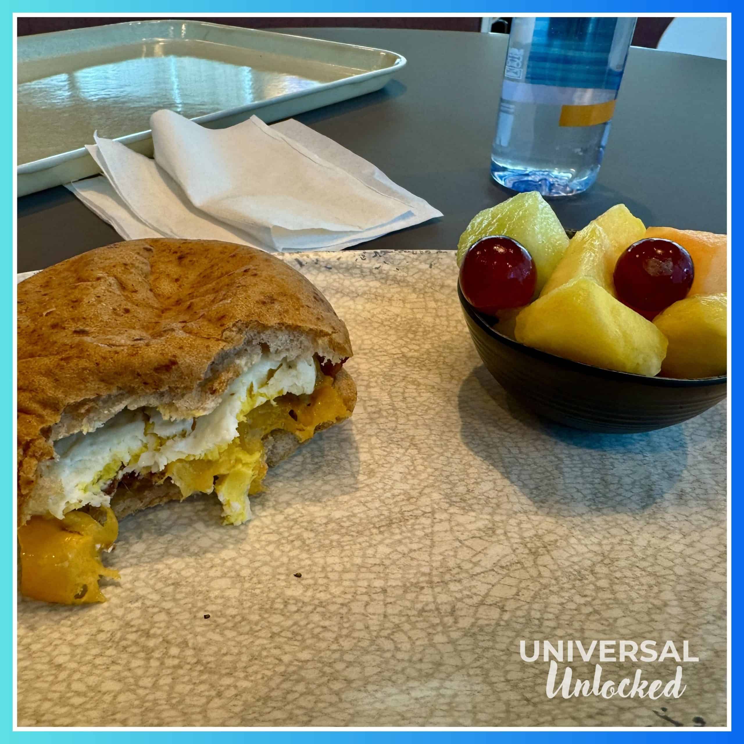 Gluten free breakfast sandwich at the Omega Cafe
