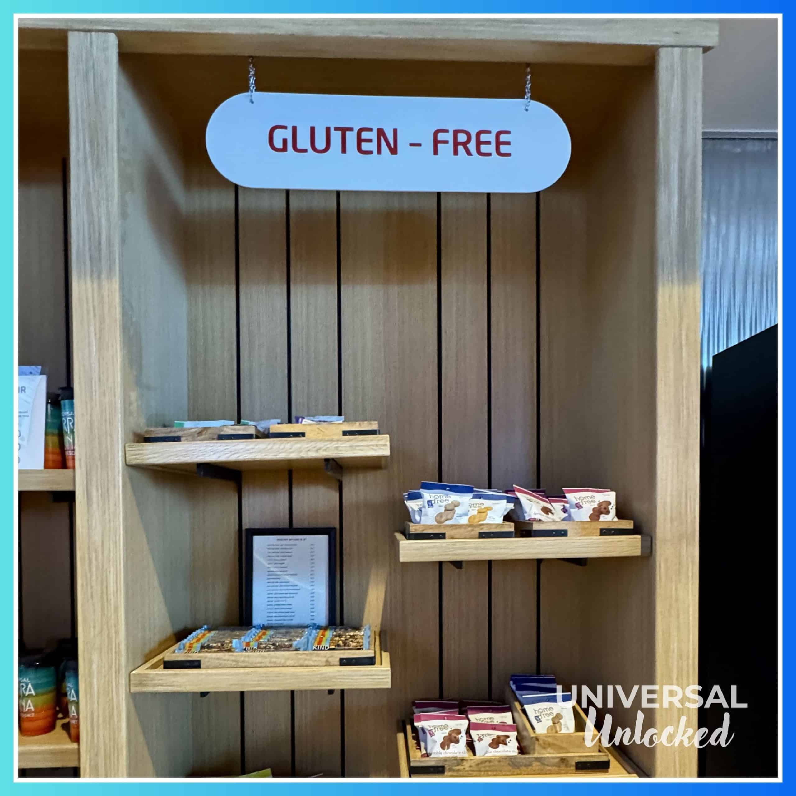Gluten free selections at the Omega Market