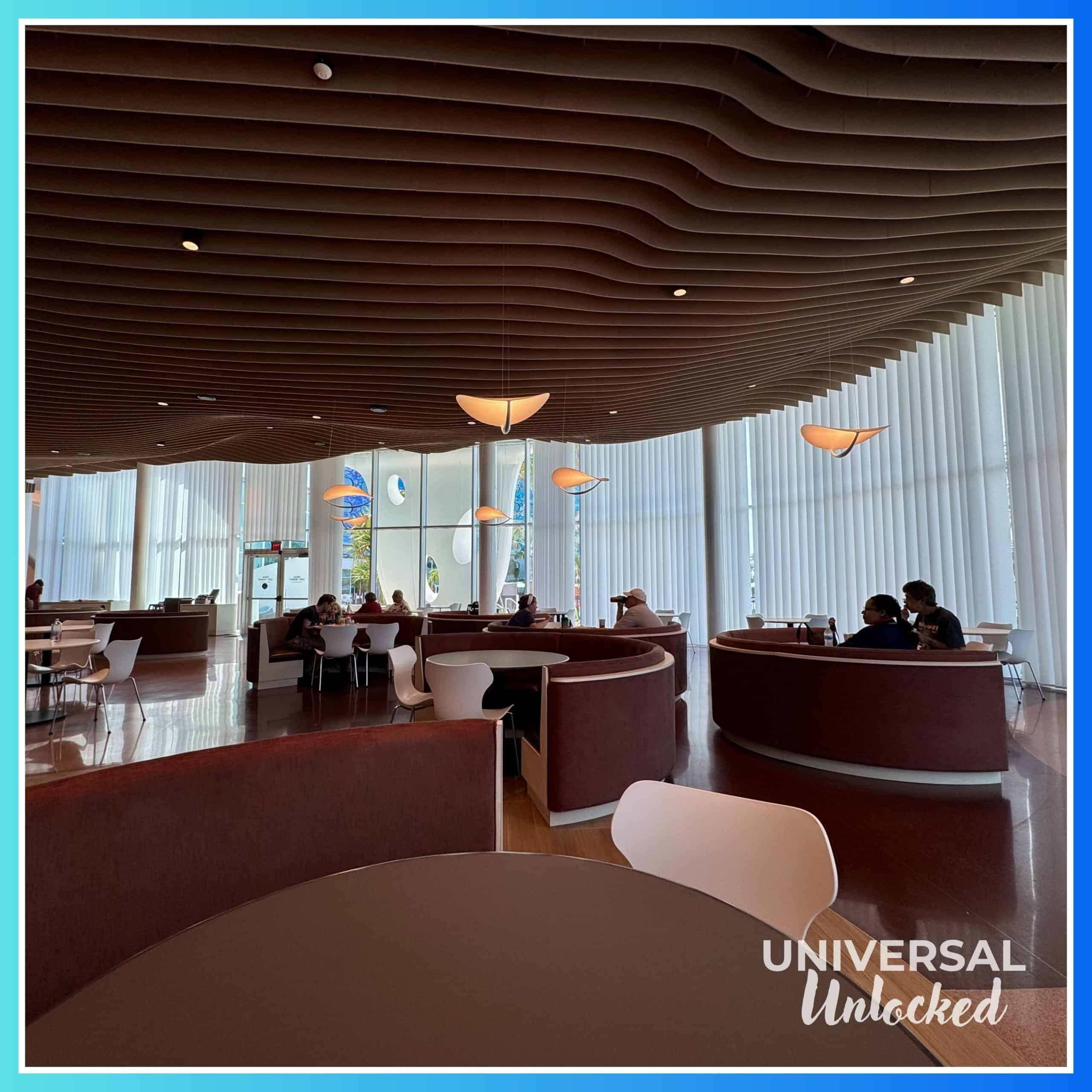Dining area at the Omega Market and Cafe