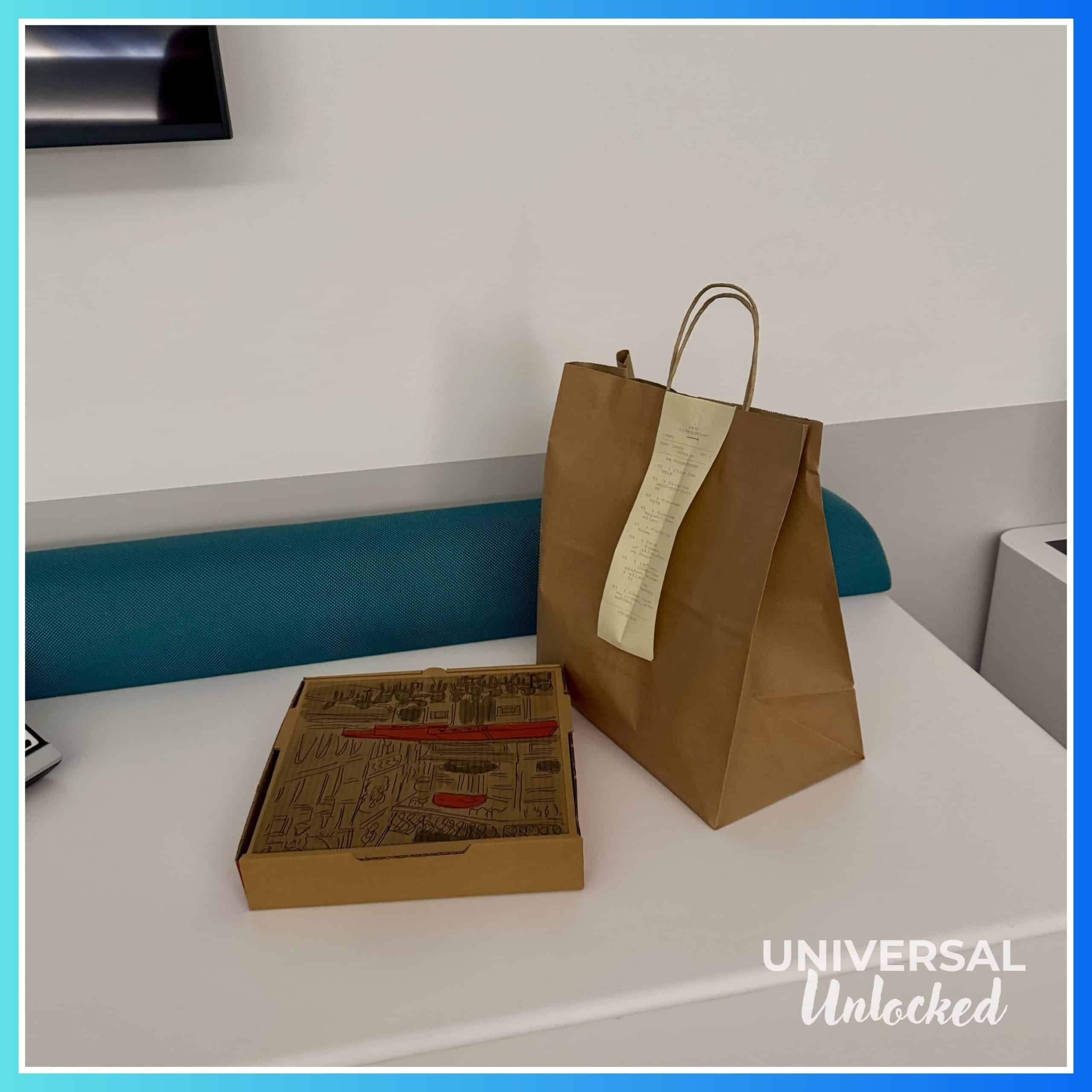 Pizza delivery at Terra Luna Resort