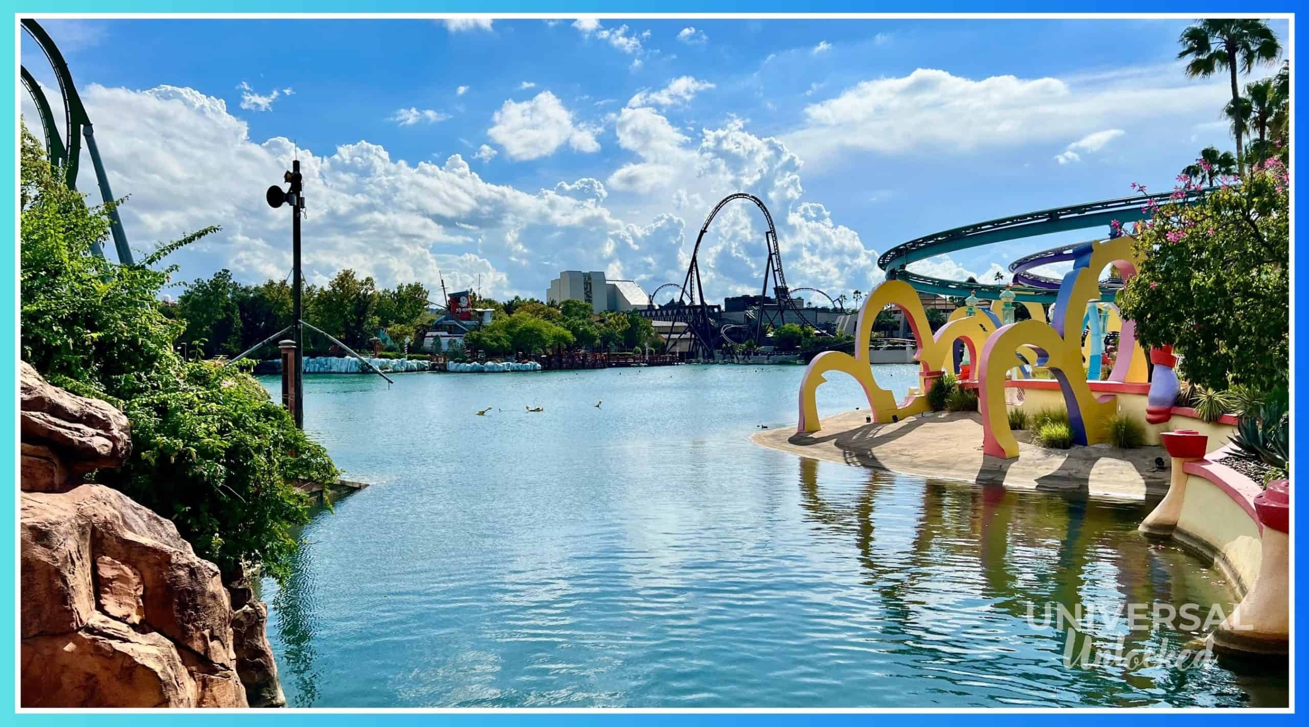 Views across the lake at Islands of Adventure